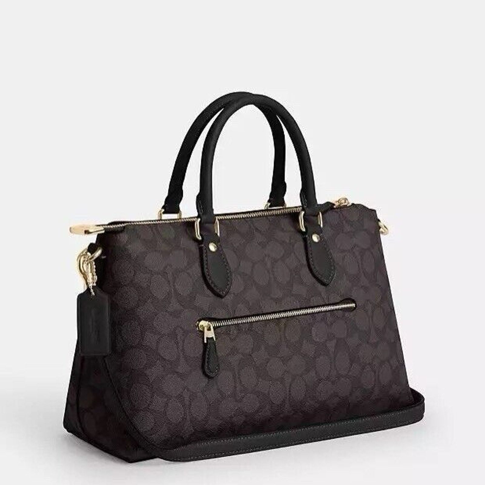 Coach NWT COACH CW422 Georgia Satchel Bag Signature Walnut/Black Size ONE SIZE - 9 Thumbnail