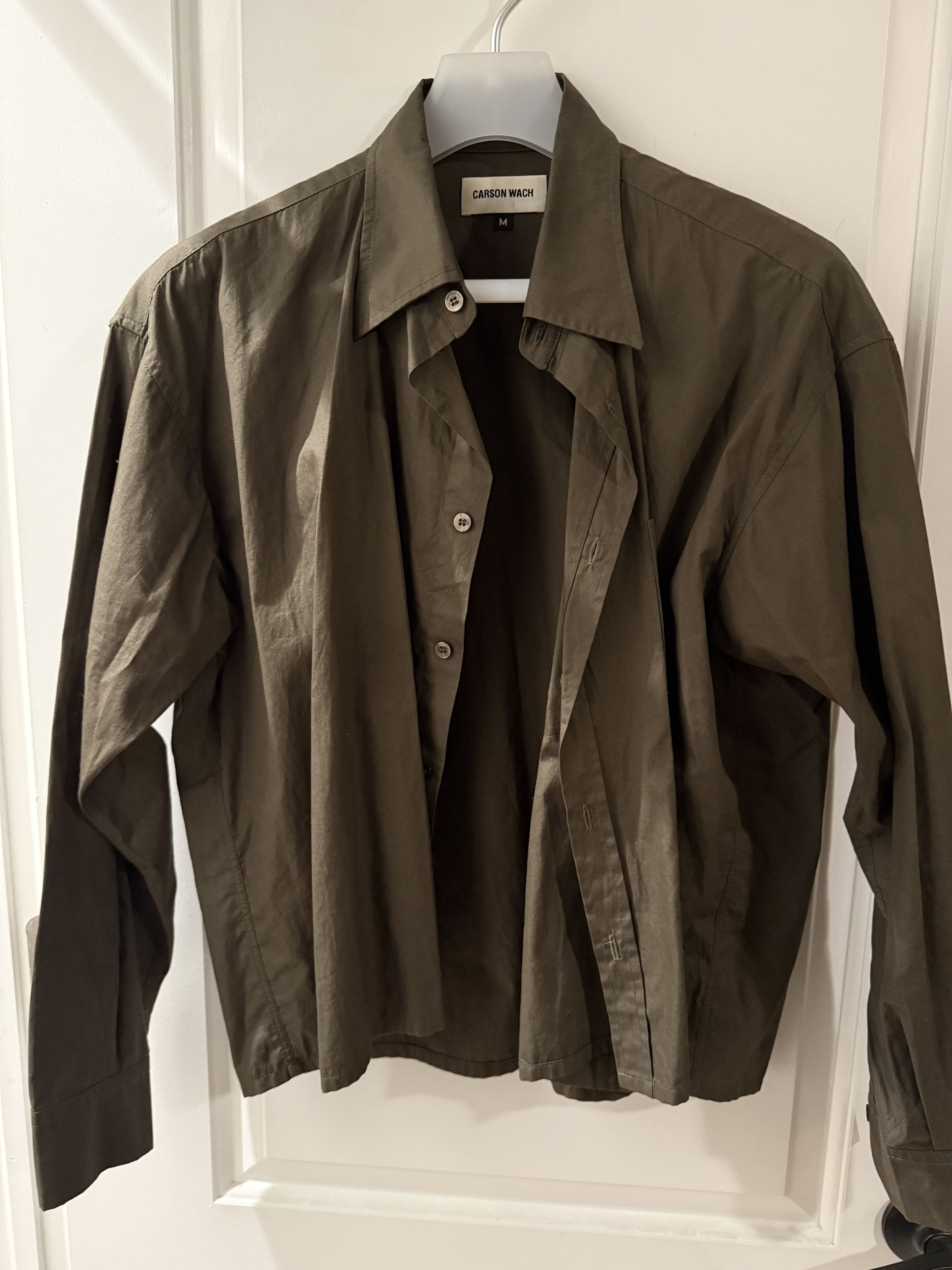 CARSON WACH Carson Wach Cropped Olive Green Button-Up Size US M / EU 48-50 / 2 - 1 Thumbnail
