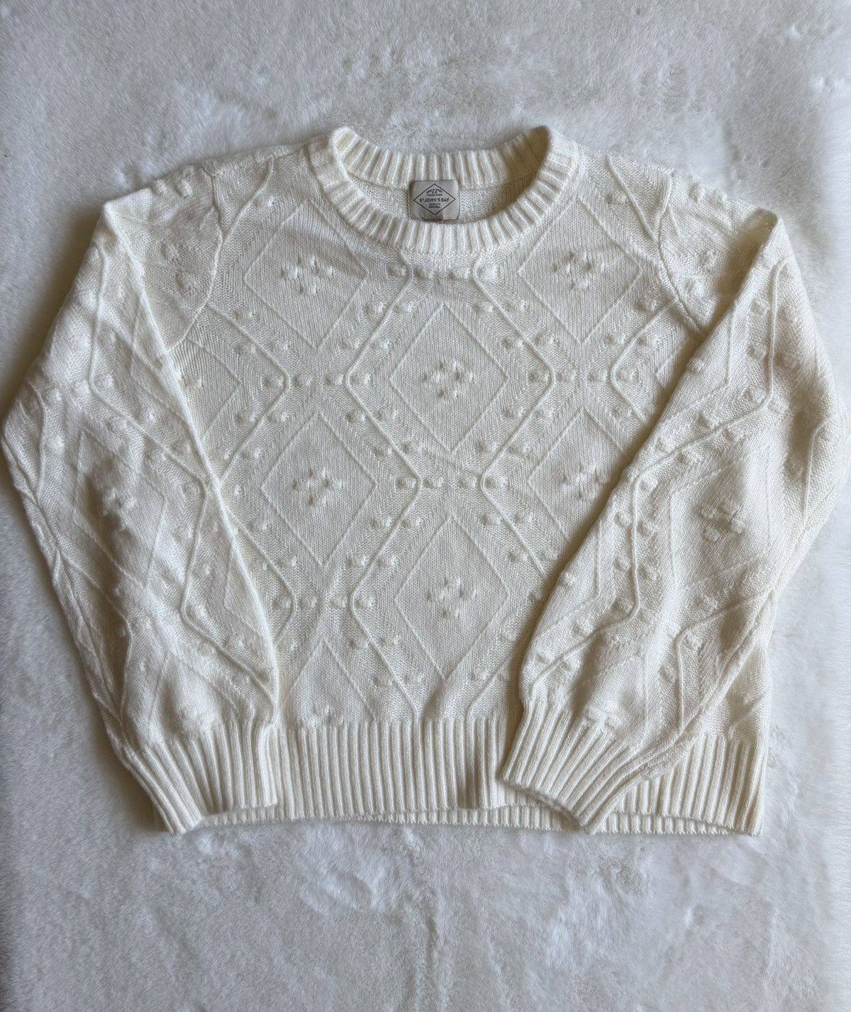 St. Johns Bay St. John's Bay Classic Cable Sweater - (PL) Size L / US 10 / IT 46 - 7 Thumbnail