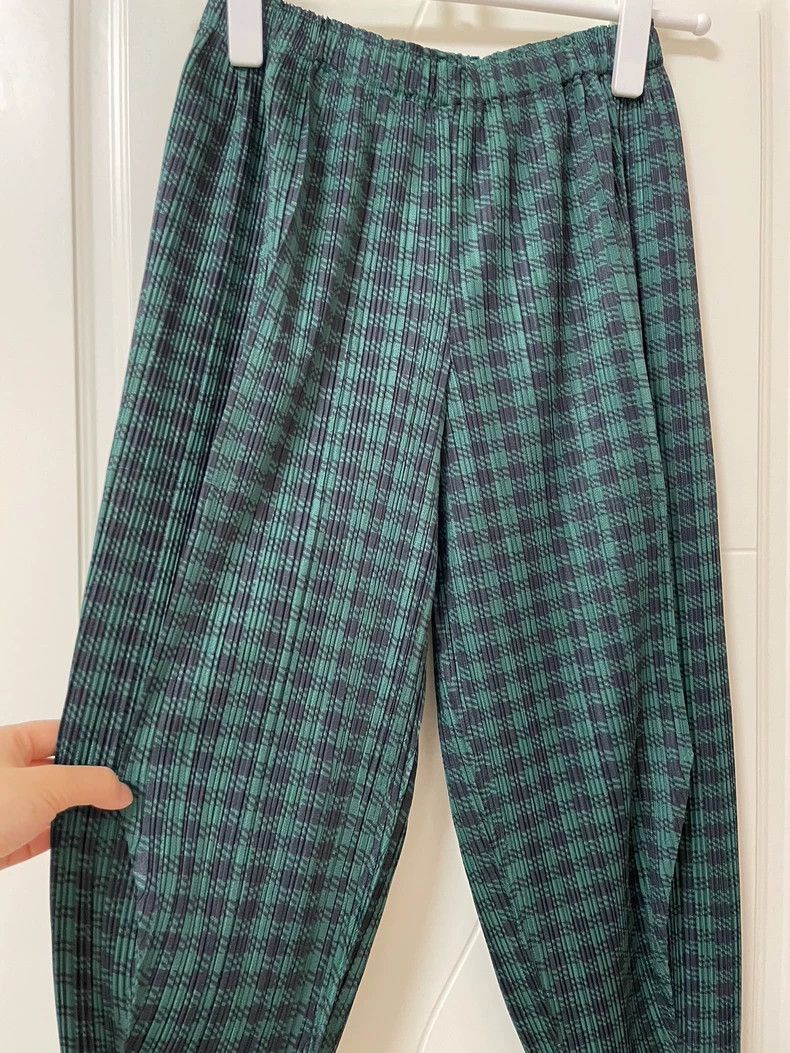 Issey Miyake Issey Miyake size:1 Green checkered pants Size 42" / US 20 - 6 Thumbnail