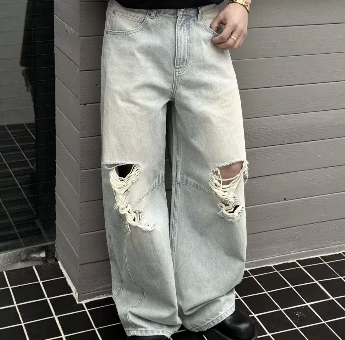 Other Grey ODM shredded denims Size US 30 / EU 46 - 1 Thumbnail