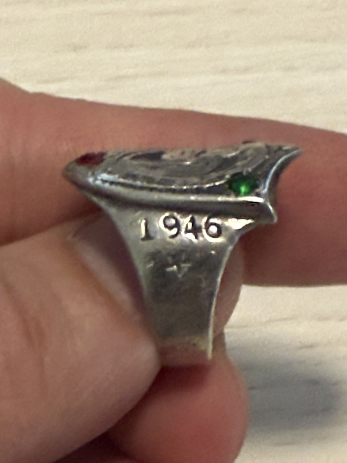 Vintage Very Rare 1946 WW2 Korea Horseshoe Silver ring Size ONE SIZE - 2 Thumbnail