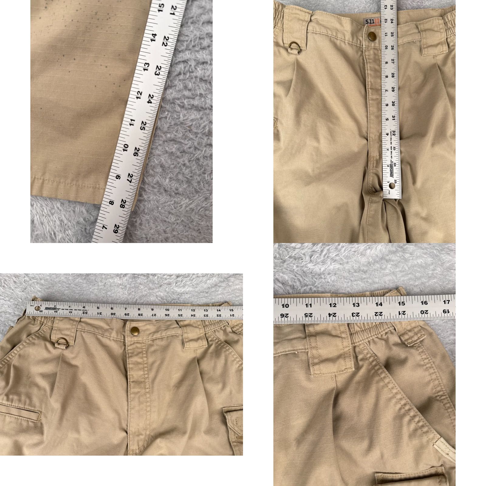 Vintage 5.11 Tactical Pants Men 36 Beige Cargo Double Knee Rip-Stop Fabric LEO EMT 36x30 Size US 36 / EU 52 - 8 Thumbnail