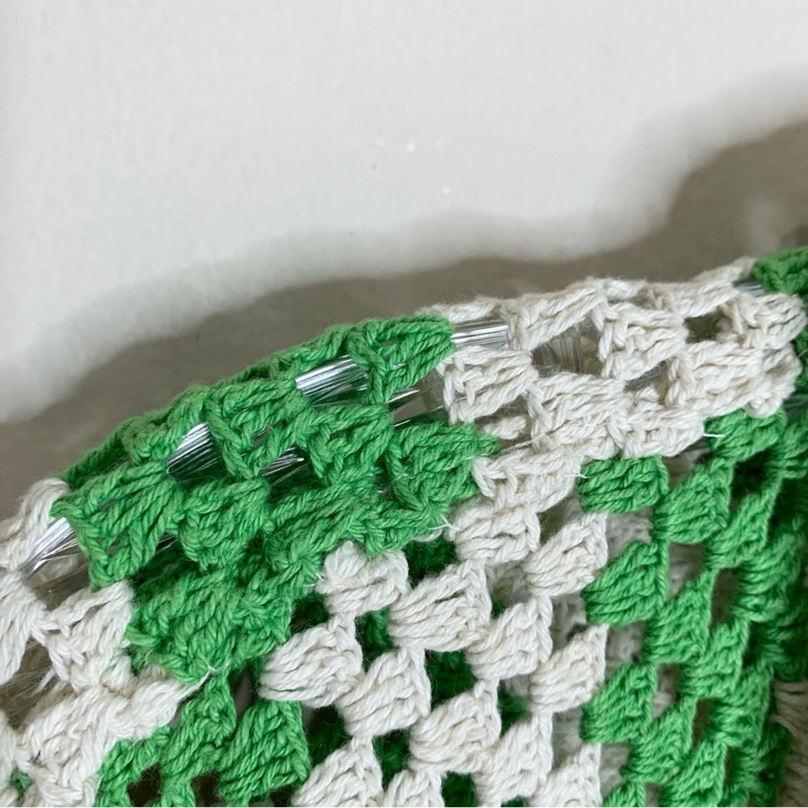 Bode Bode Crochet Shirt (Sz S/M) Flagship Striped Green Cream Size US M / EU 48-50 / 2 - 9 Thumbnail