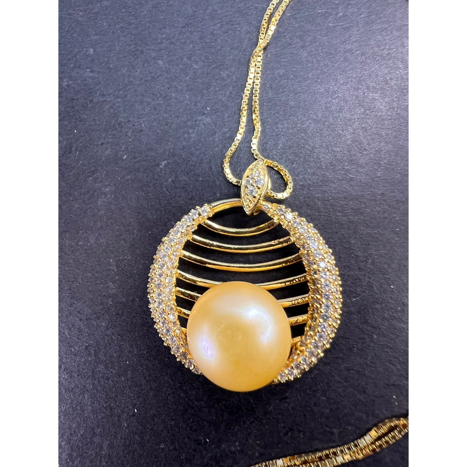 Other Golden cultured pearl pendant in gold over sterling silver Size ONE SIZE - 2 Thumbnail