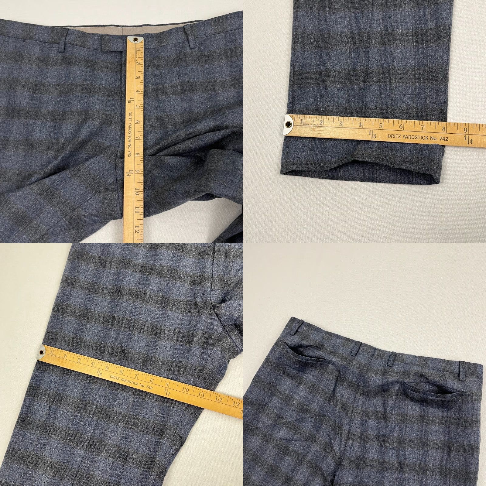 Vintage Barba Napoli Dress Pants Mens 38x28 Gray Blue Shadow Plaid Wool Old Money Preppy Dress Pants Mens 38x28 Gray Blue Shadow Plaid Wool Barba Size US 38 / EU 54 - 8 Thumbnail