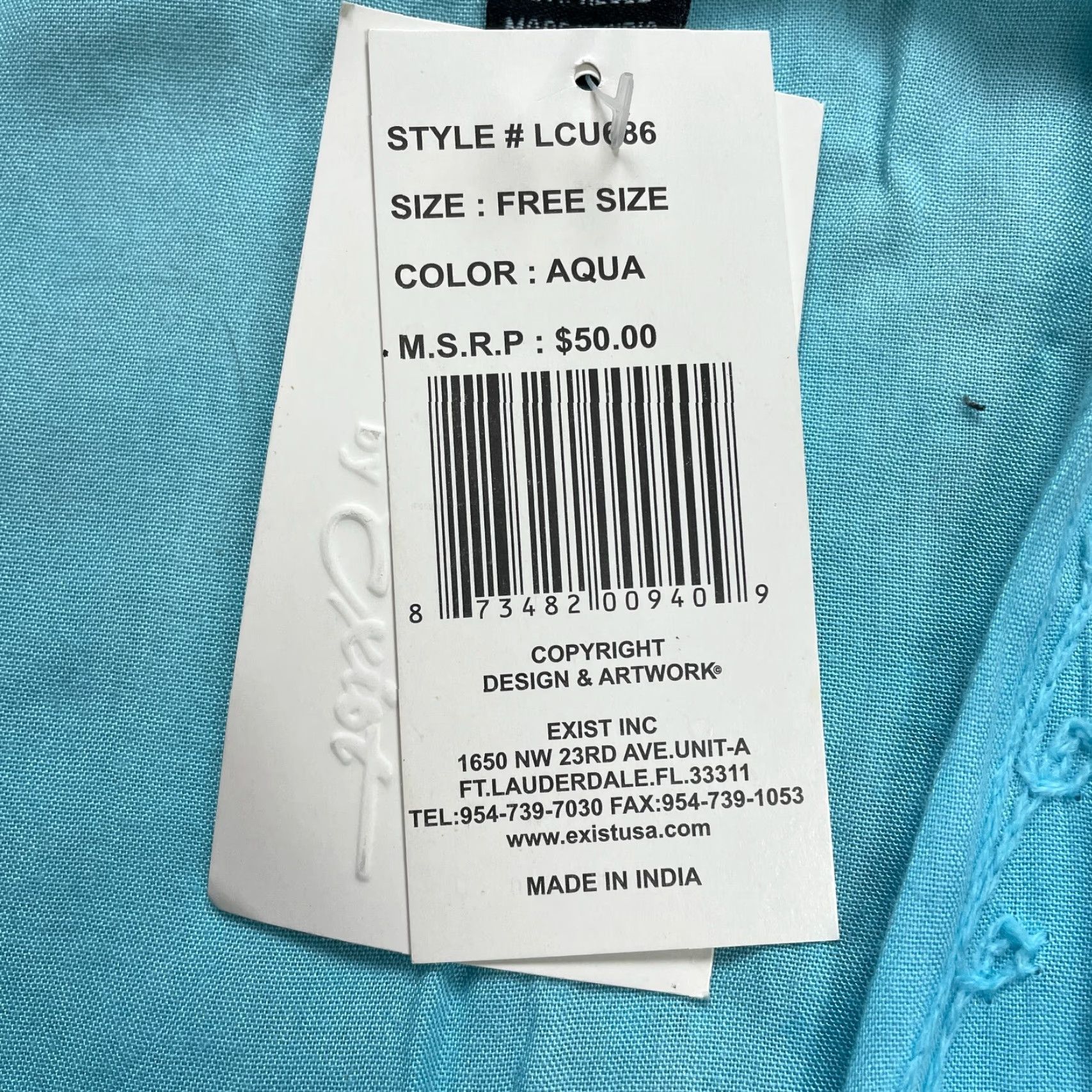 Vintage VINTAGE Exist Swimwear Beach Cover Up Womens One Size Tie Dye Tasseled Rayon Blue Summer Beachwear Size ONE SIZE - 7 Thumbnail