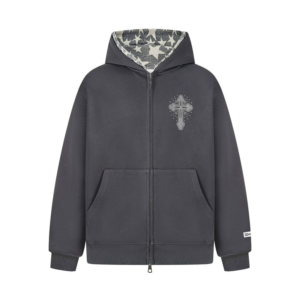 Vintage High street men's loose stitching cross zipper hoodie Size US M / EU 48-50 / 2 - 2 Thumbnail