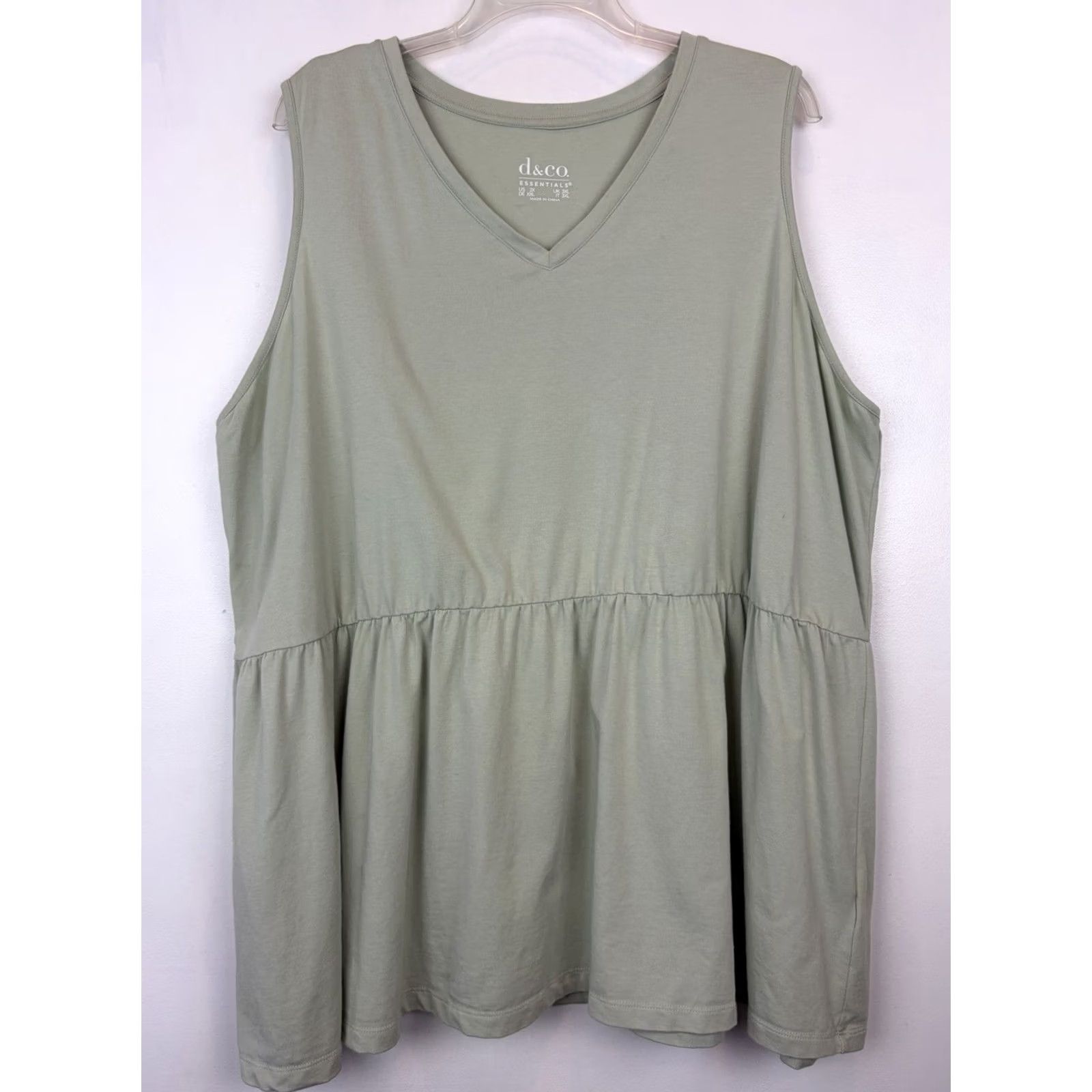 Denim & Co. Denim & Co. Tank Top Shirt Womens 2X Green Sleeveless Casual Summer Vintage: No Size XXL / US 16-18 / IT 52-54 - 2 Thumbnail