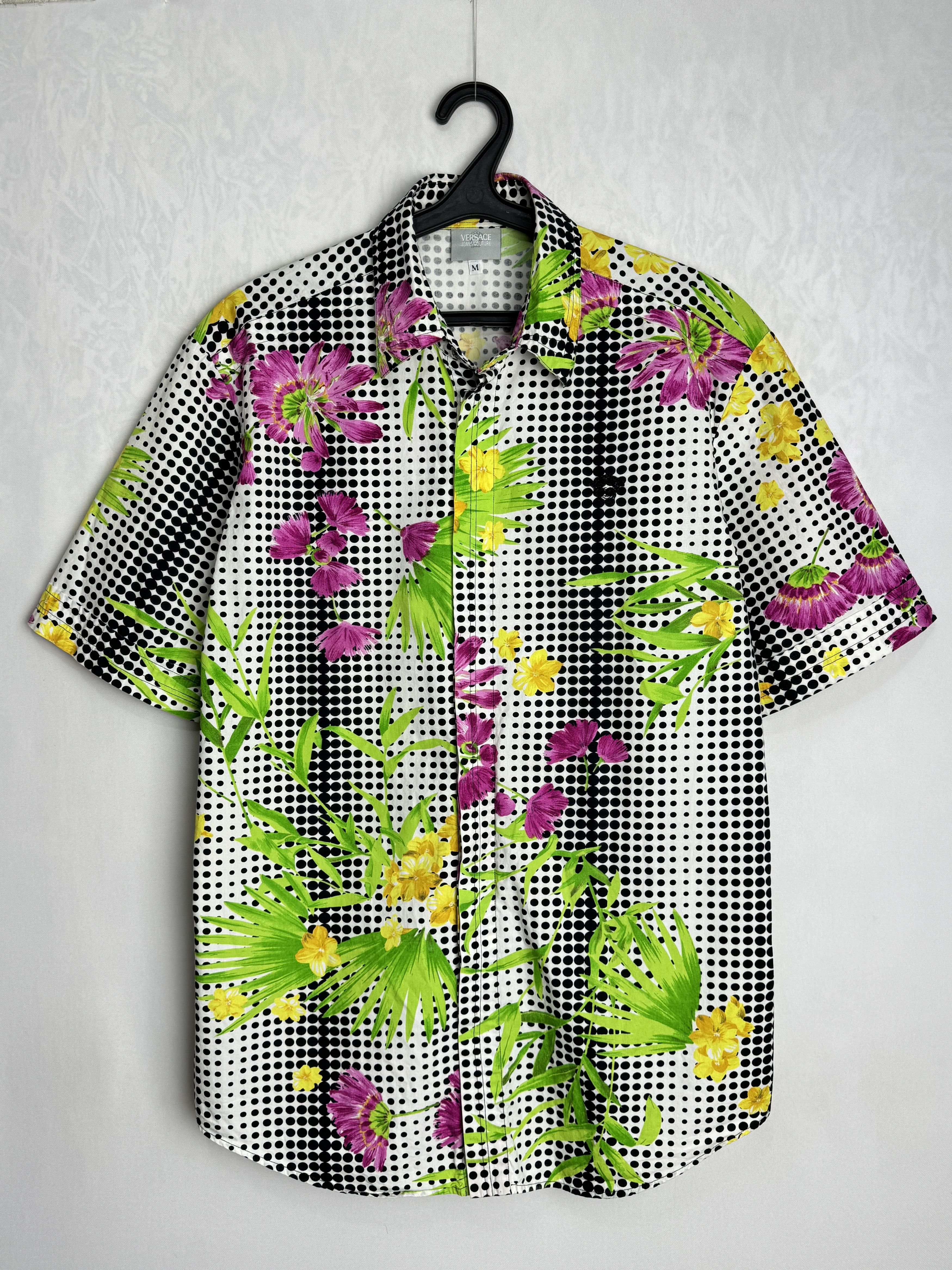 Versace Jeans Couture VERSACE JEANS COUTURE vintage men’s floral polka dot shirt Size US M / EU 48-50 / 2 - 1 Thumbnail