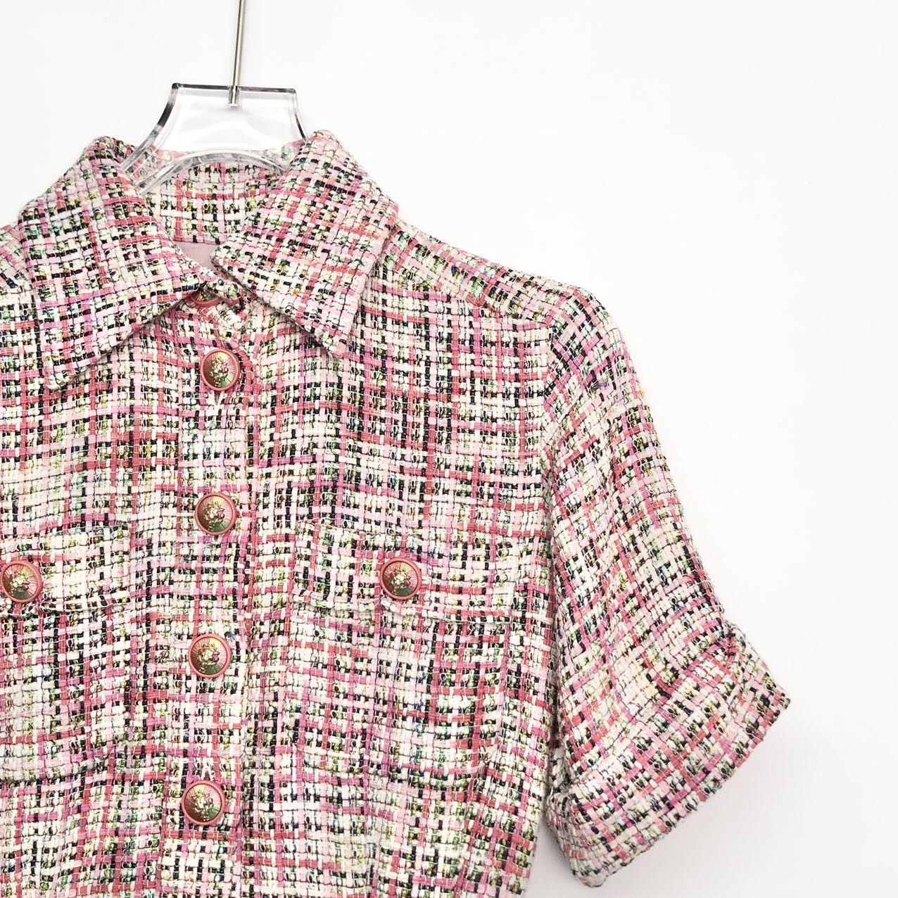 Chanel Chanel Tweed Short Sleeve Jumpsuit Women Multi-color K26WX Size 26" / US 2 / IT 38 - 3 Thumbnail