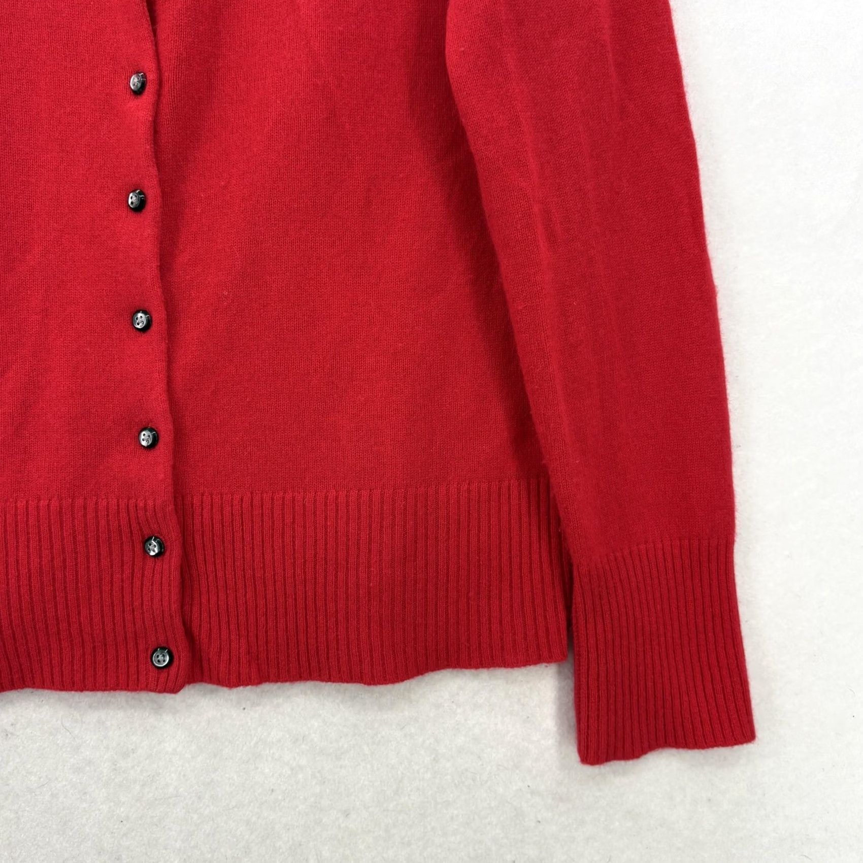 Apt. 9 APT.9 Sweater Cardigan Womens Large Red 100% Cashmere Button Crew Neck Size L / US 10 / IT 46 - 4 Thumbnail