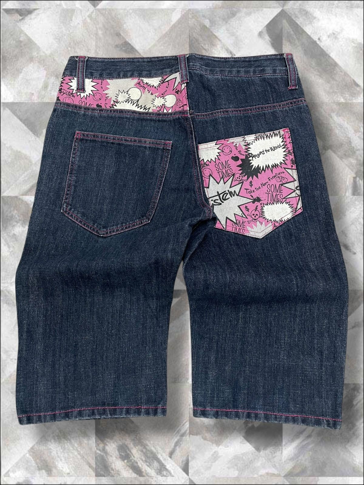 Hysteric Glamour Vintage 1990s Japan Designer Deugro Art Fancy Short Denim Size US 30 / EU 46 - 8 Thumbnail