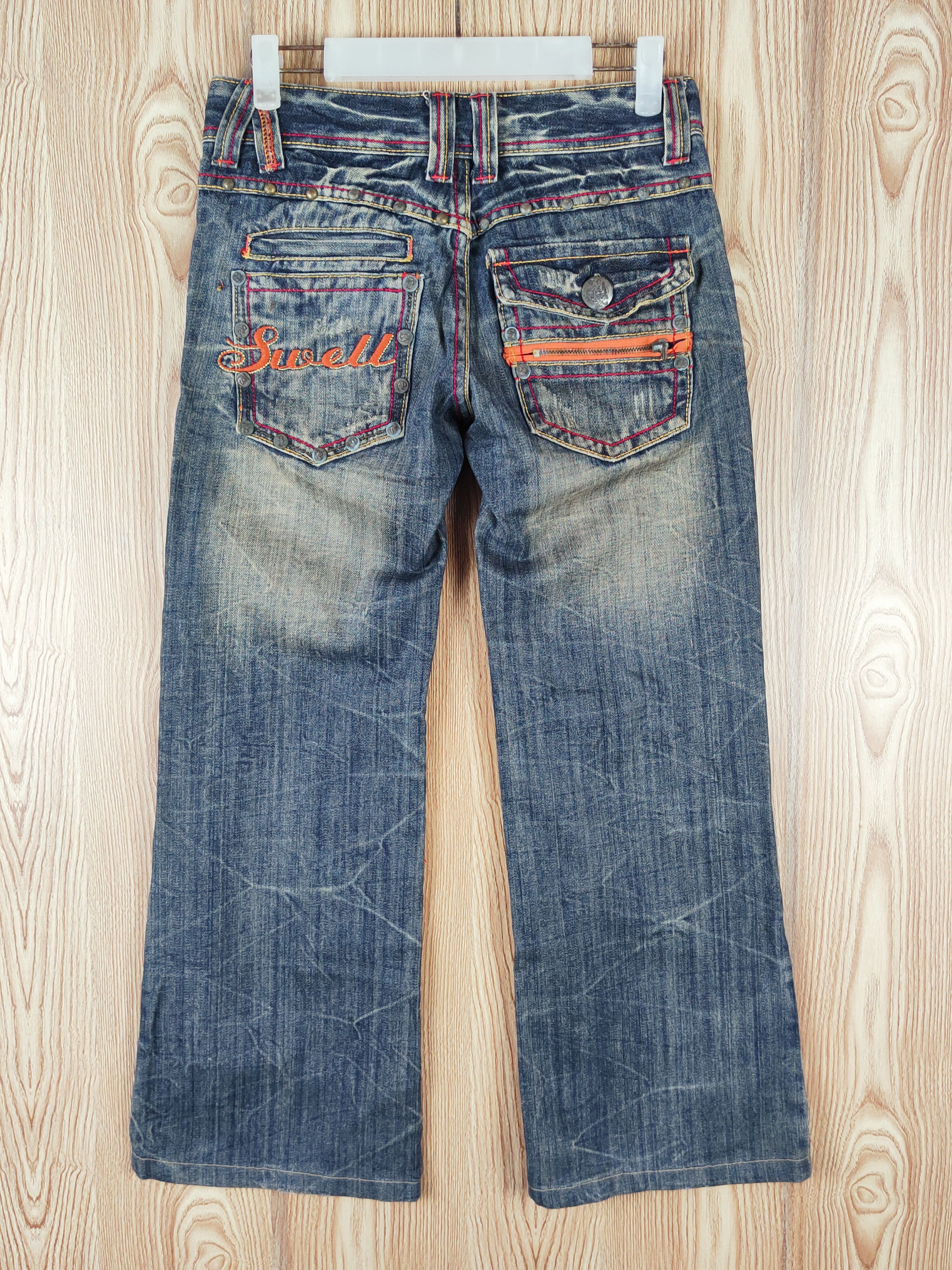 Japanese Brand Swell Dark Blue Distressed Ripped Jeans #W339 Size 28" / US 6 / IT 42 - 8 Thumbnail