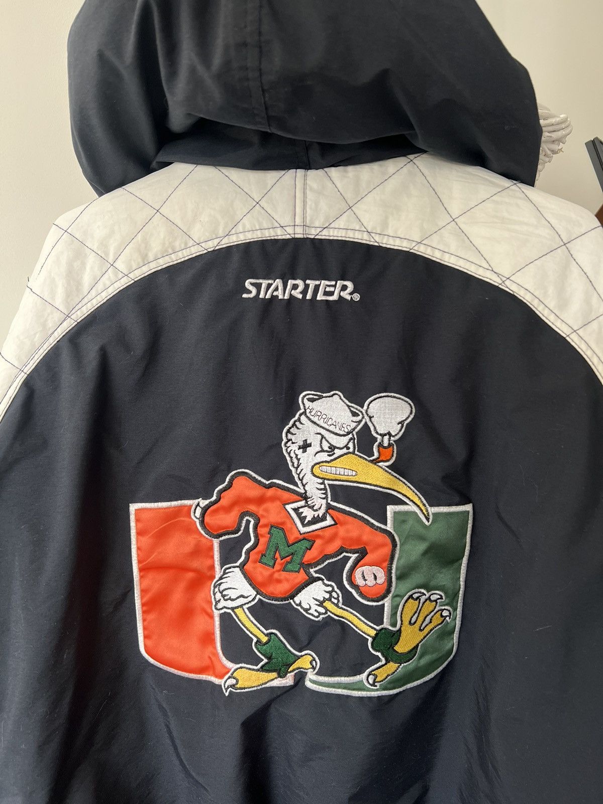 Starter × Vintage Starter Miami University Hurricanes Bomber Jacket Size US M / EU 48-50 / 2 - 2 Thumbnail
