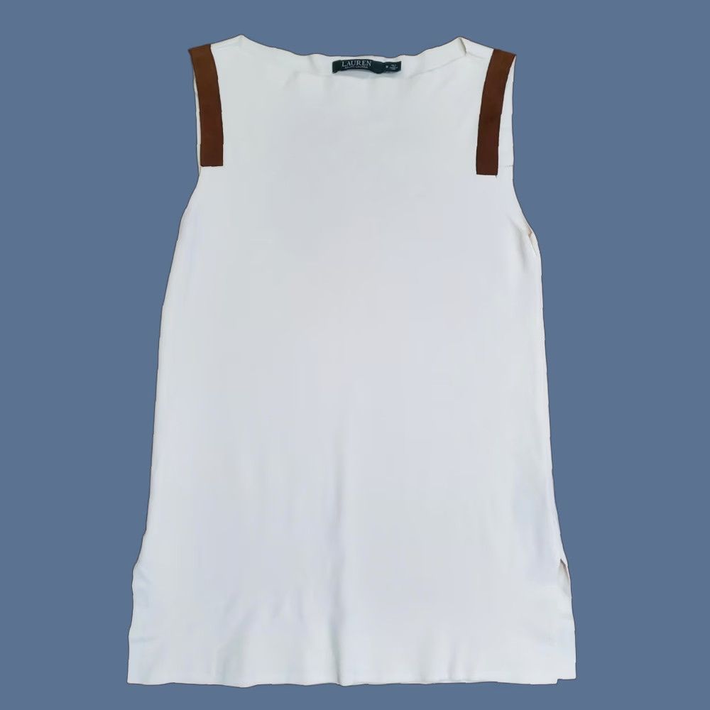 Ralph Lauren Lauren Ralph Lauren Sweater Dress Womens Medium White Sleeveless Tunic Size M / US 6-8 / IT 42-44 - 1 Thumbnail