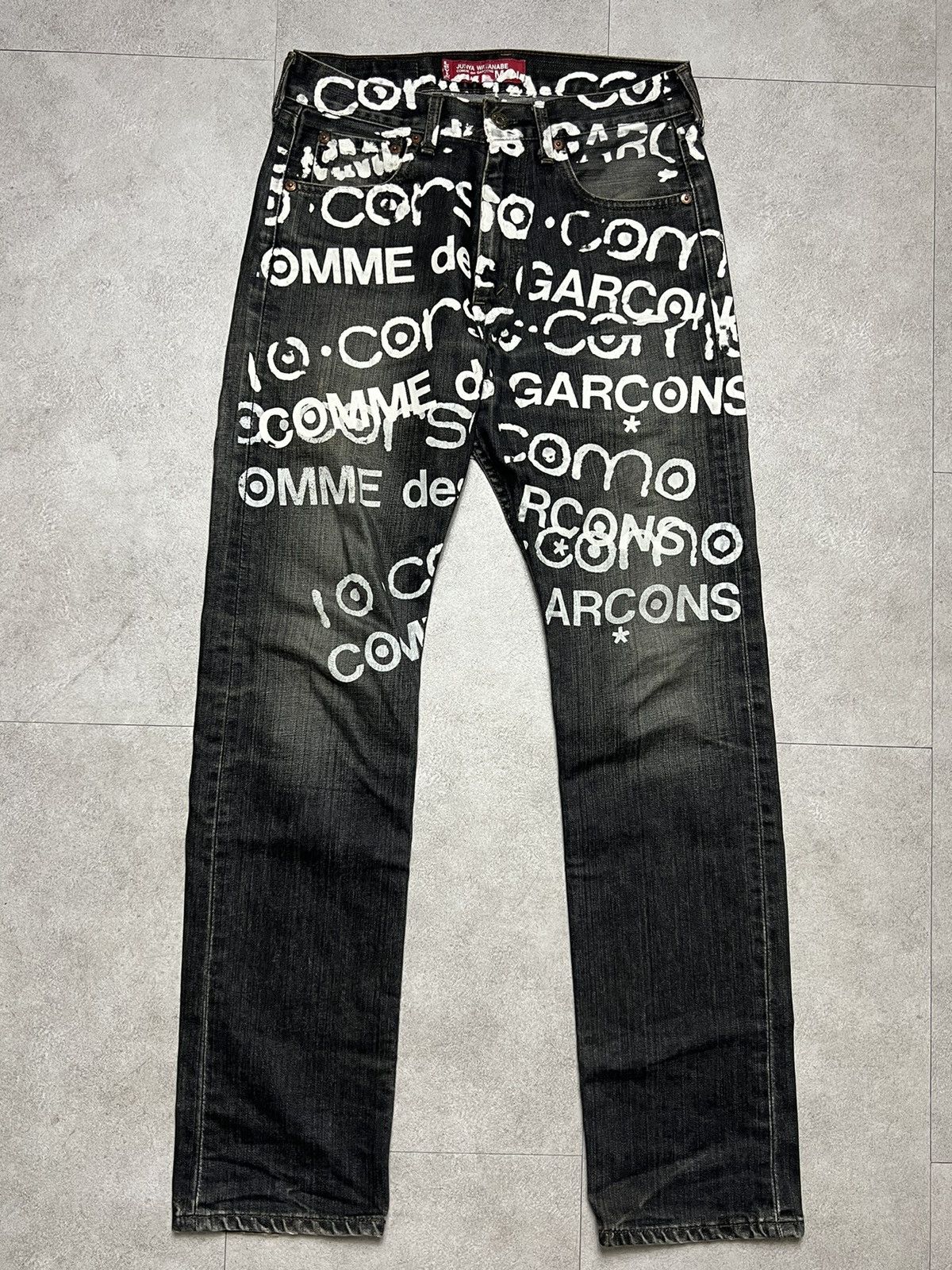 Junya Watanabe Comme des garcons Junya Watanabe Corso Como painted jeans Grailed