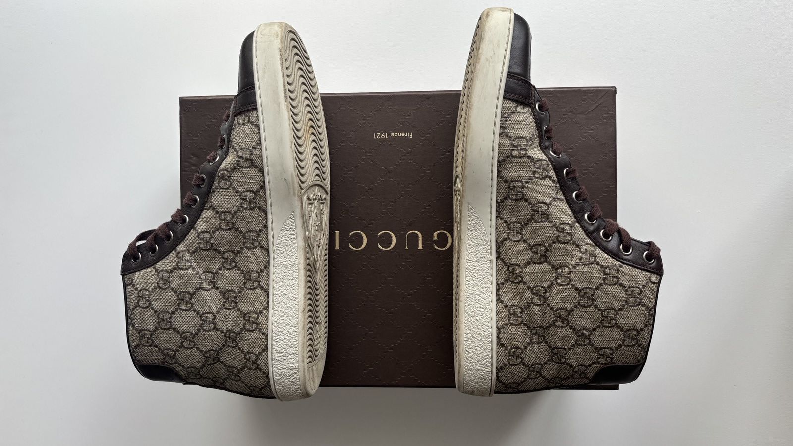 Gucci Gucci Hi Top Sneaker Mens Monogram Rare Boots Size US 7 / EU 40 - 13 Thumbnail