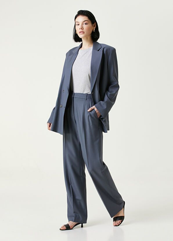 Loulou de Saison o1s22i1n1024 Donau Double-Breasted Blazer in Grey Size M / US 6-8 / IT 42-44 - 2 Thumbnail