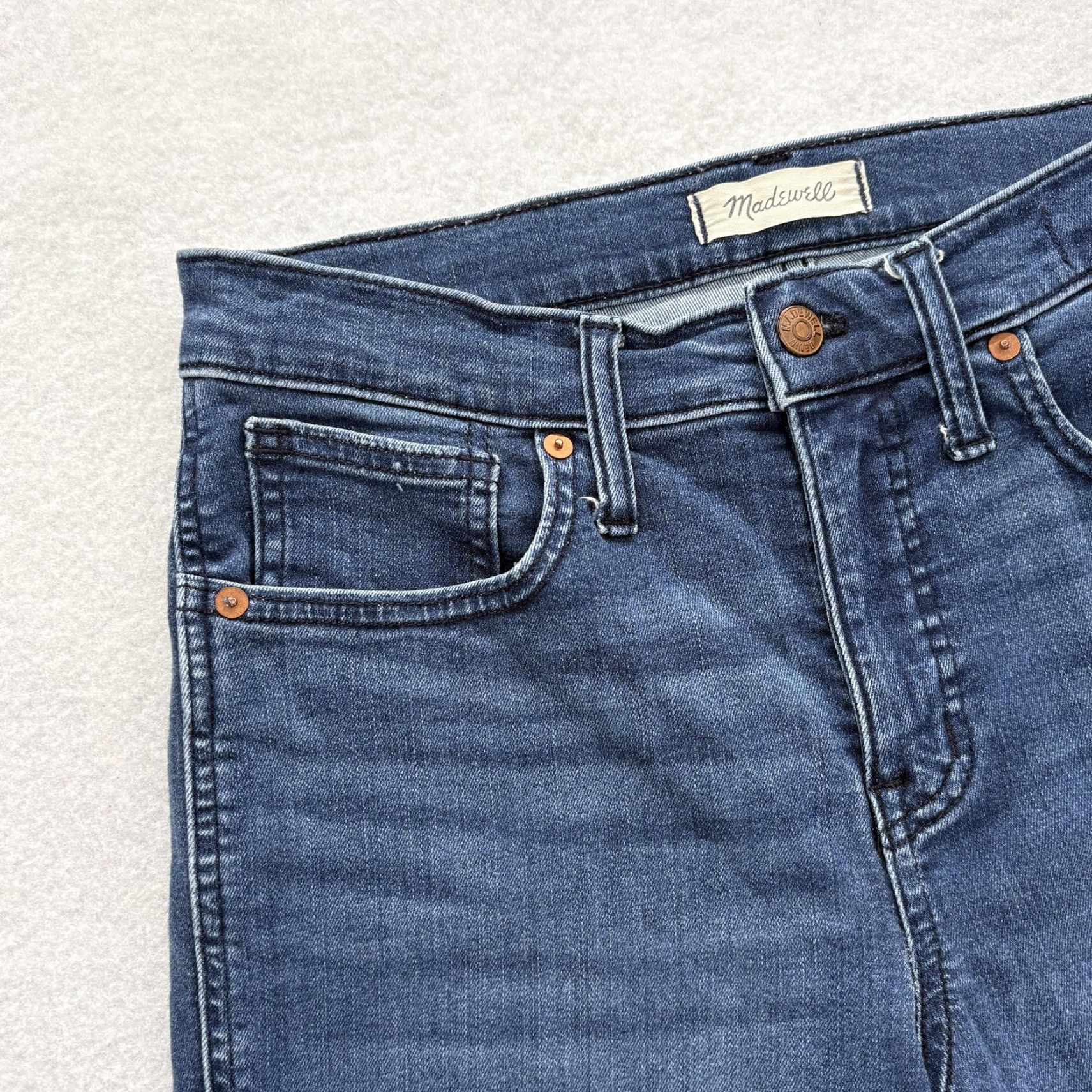 Madewell Madewell Jeans Womens 28 Blue Mid Rise Stovepipe Straight Leg Stretch Denim Size 28" / US 6 / IT 42 - 3 Thumbnail