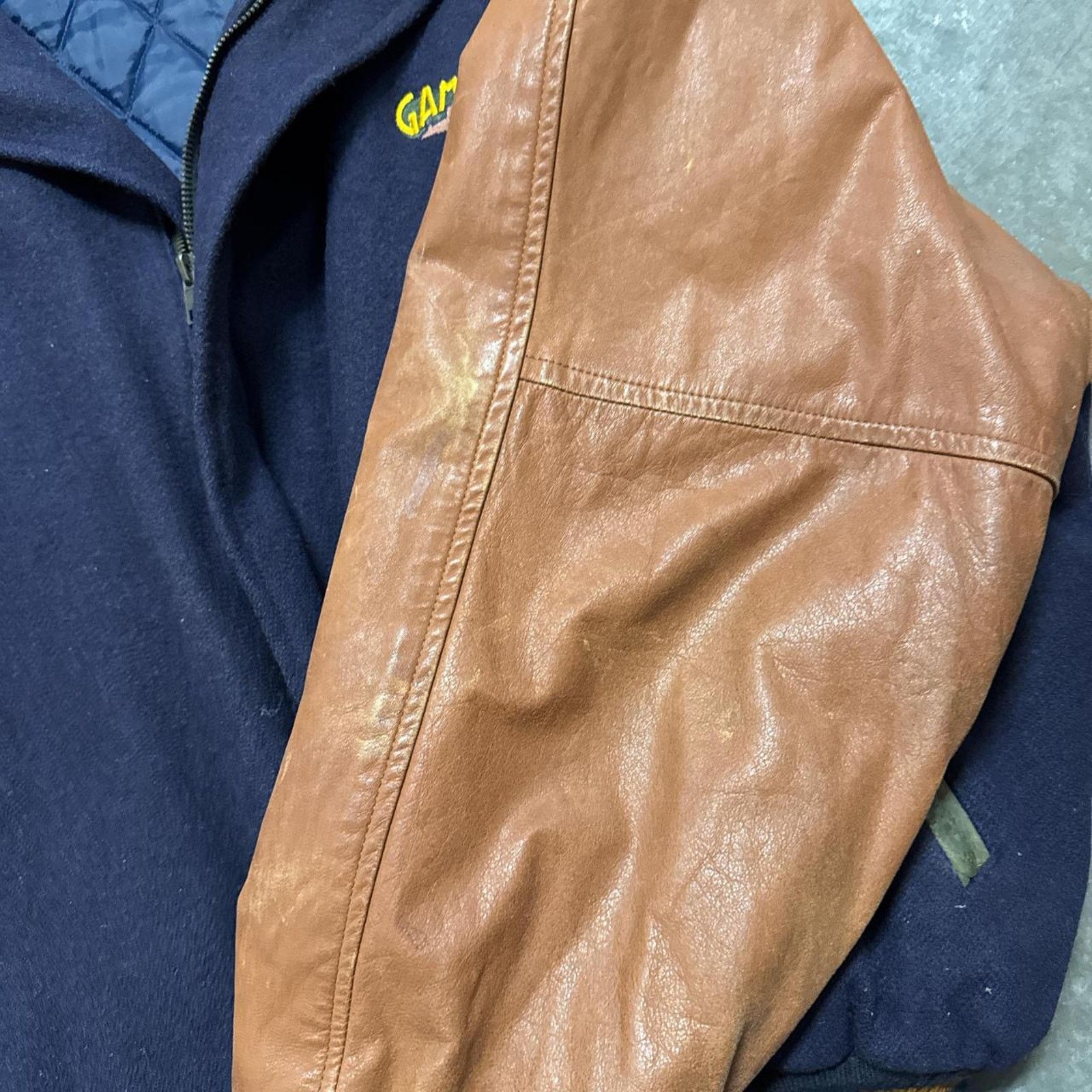 Vintage Vintage 90s Sega Game Works Promo Varsity Leather Jacket Size US L / EU 52-54 / 3 - 7 Thumbnail