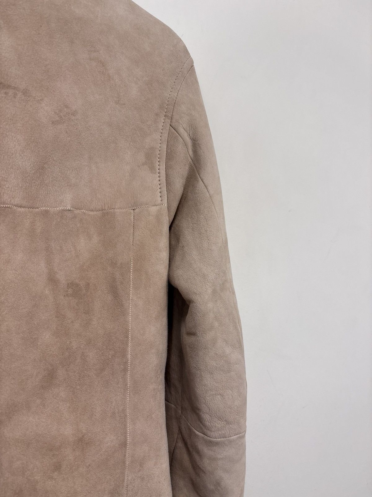 Max Mara S Max Mara Women’s Beige Sheepskin Shearling Leather Coat Size XL / US 12-14 / IT 48-50 - 21 Thumbnail