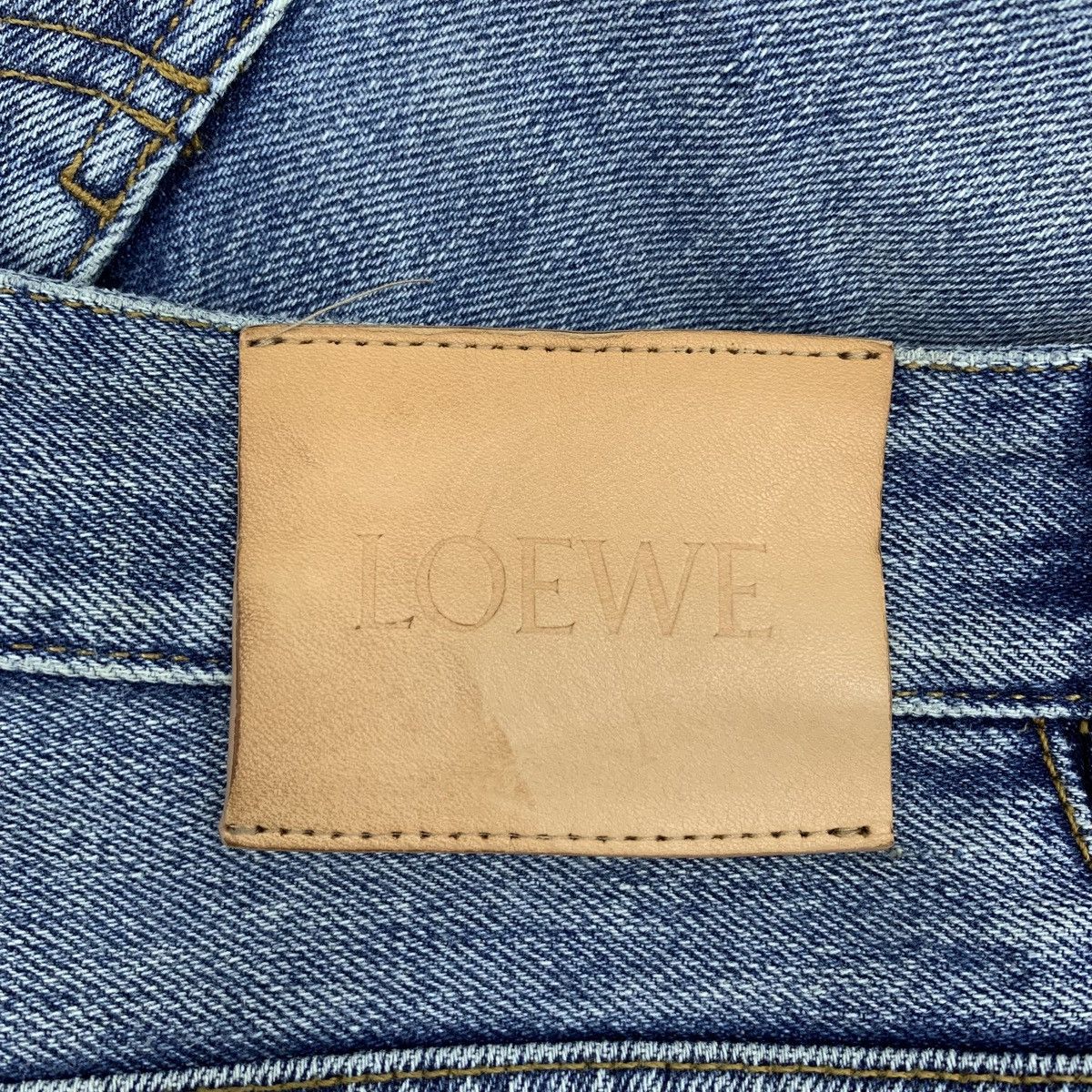 Loewe Loewe Blue Washed Cotton Denim Wide-leg Pants K26WX Size 26" / US 2 / IT 38 - 6 Thumbnail