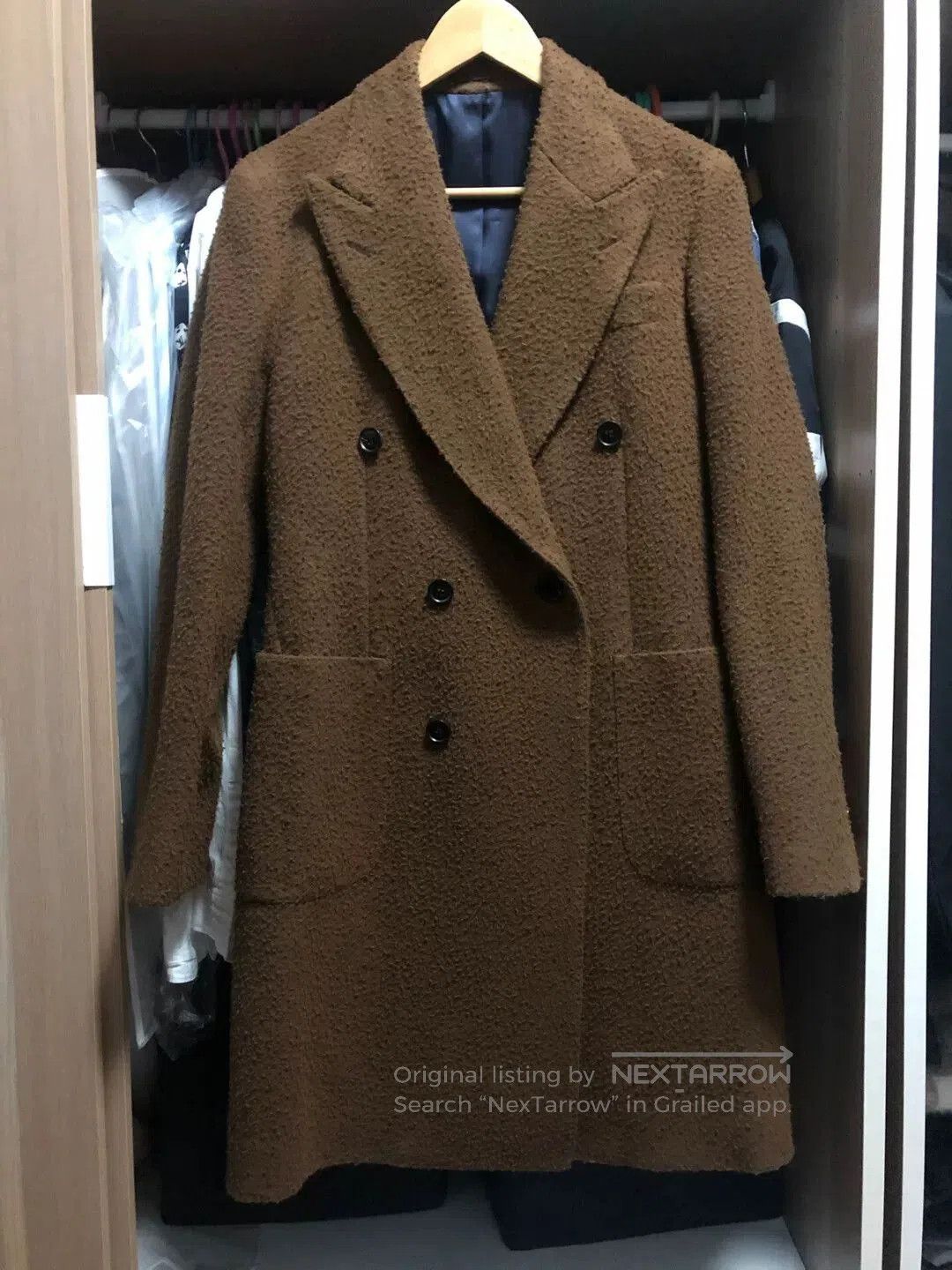 Suitsupply Italian Brown Wool Overcoat by Suitsupply. Size US S / EU 44-46 / 1 - 1 Thumbnail