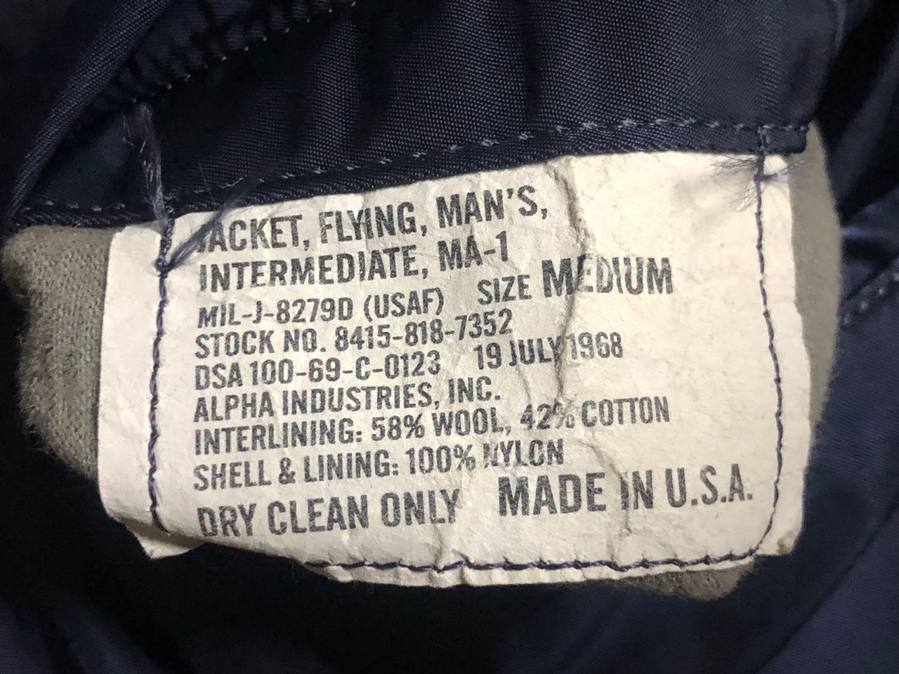 Alpha Industries Vintage 1968 Alpha Industries USAF MA-1 Flight Bomber Jacket Size US M / EU 48-50 / 2 - 16 Thumbnail
