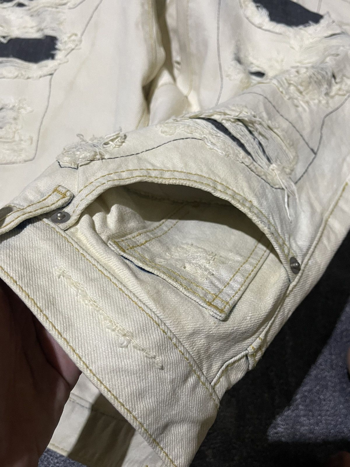 Hysteric Glamour Distressed Denim Korean Brand Inspired Kapital Boro Size US 33 - 7 Thumbnail