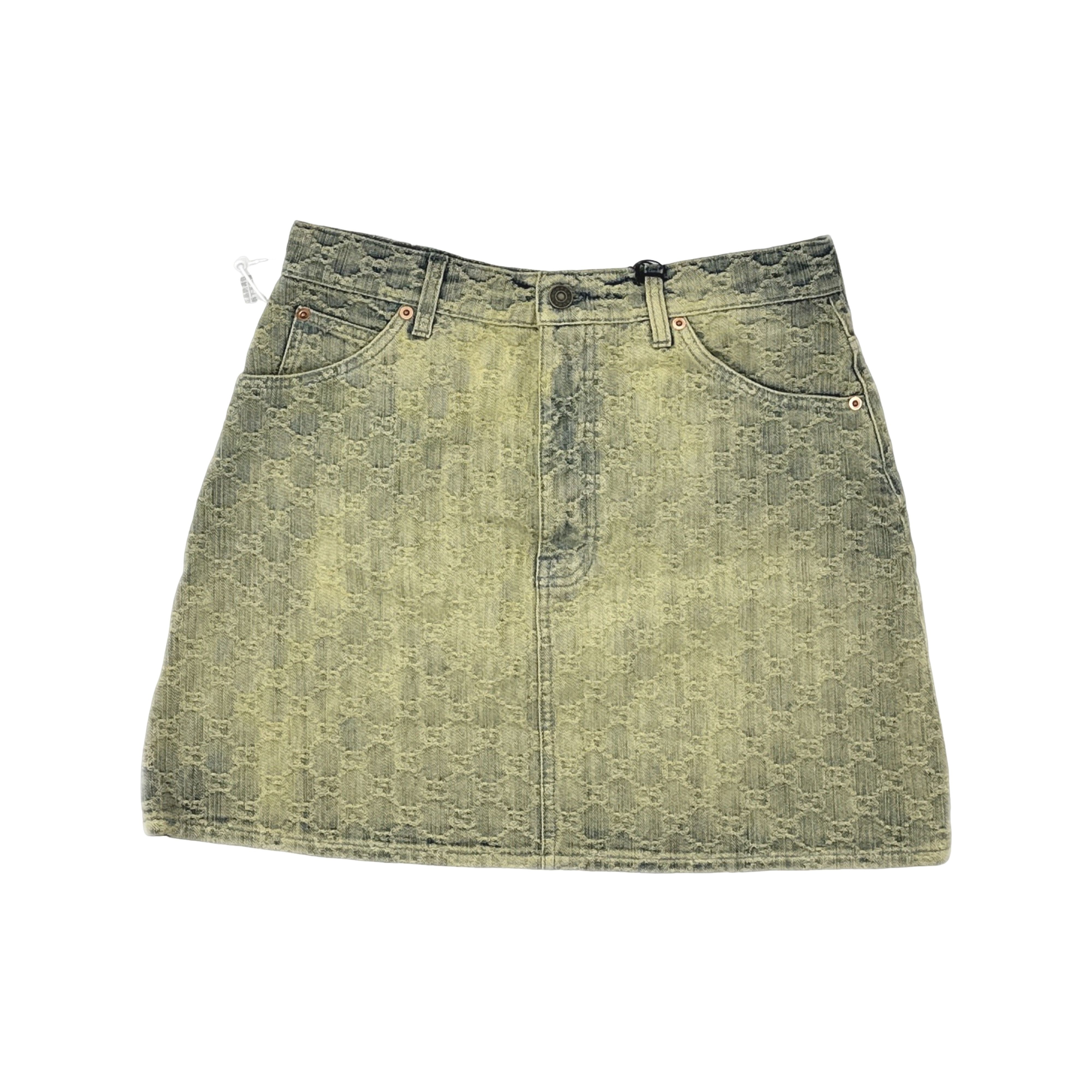 Gucci Gucci GG Monogram Denim Mini Skirt Size 42 Size 28" / US 6 / IT 42 - 1 Thumbnail