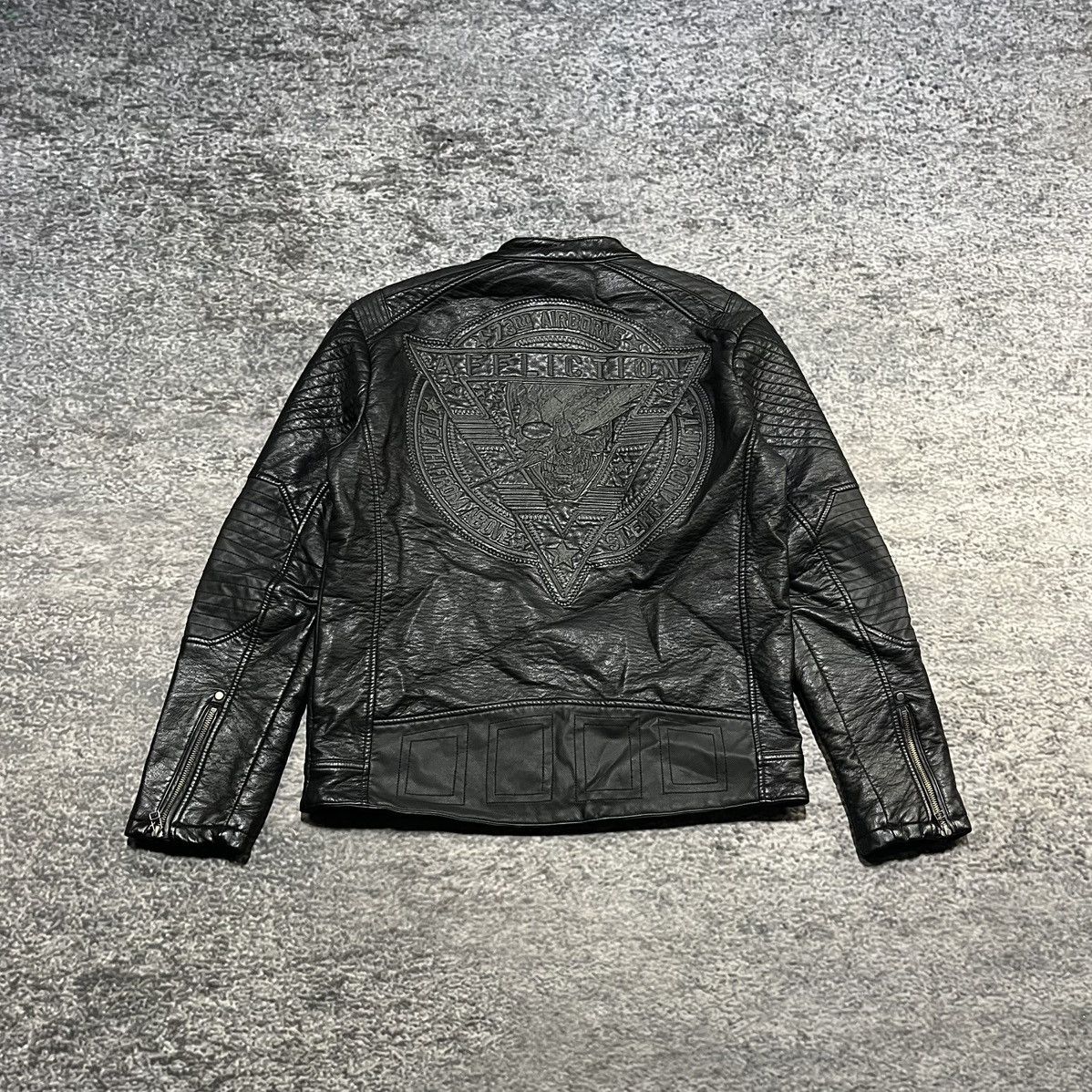 Affliction Affliction Black Premium Biker Grunge Skull Leather Jacket Size US L / EU 52-54 / 3 - 2 Thumbnail