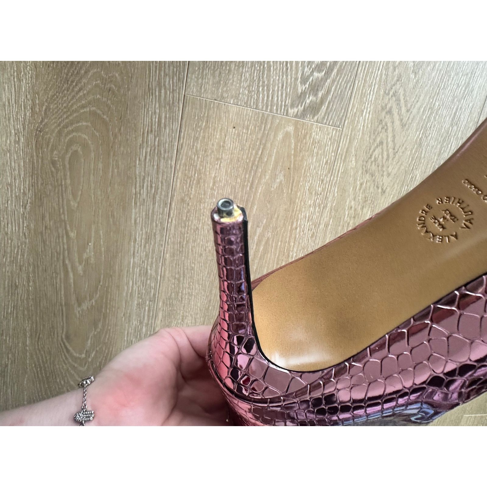 Alexandre Vauthier ALEXANDRE VAUTHIER MIRROR CROCO PRINT 85 MM HEEL SIZE 38.5 Size US 8.5 / IT 38.5 - 5 Thumbnail