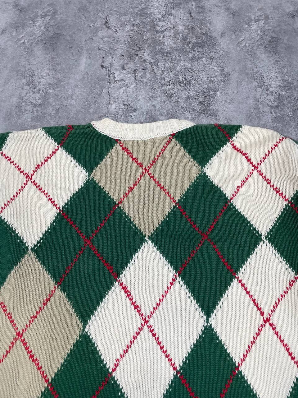 Burberry Burberrys Vintage Men Argyle Knit Sweater Green Beige Size L Size US L / EU 52-54 / 3 - 9 Thumbnail