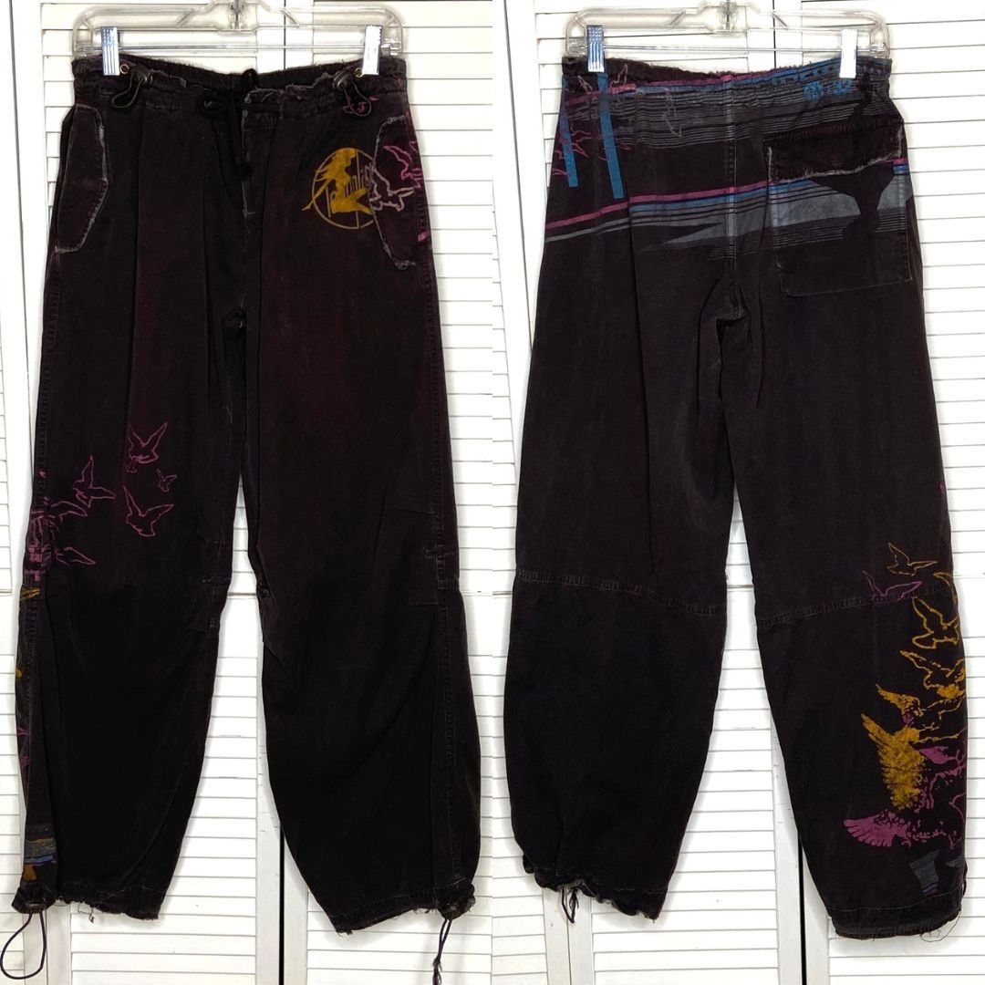 Ringspun Vintage 2000s Distressed Grapic Printed Cargo Pants Size US 32 / EU 48 - 1 Thumbnail