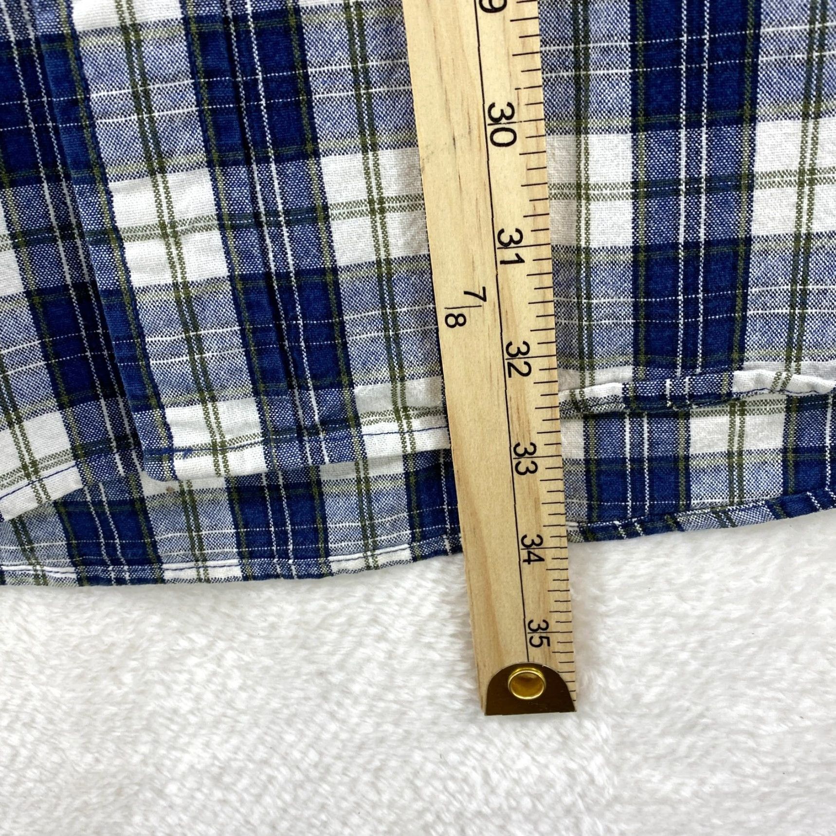 Eddie Bauer Eddie Bauer Long Sleeve Button Up Blue Plaid Shirt Mens XL Tall Button-Up Shirt XL Tall Blue White Cotton Eddie Bauer Men Size US XL / EU 56 / 4 - 4 Thumbnail