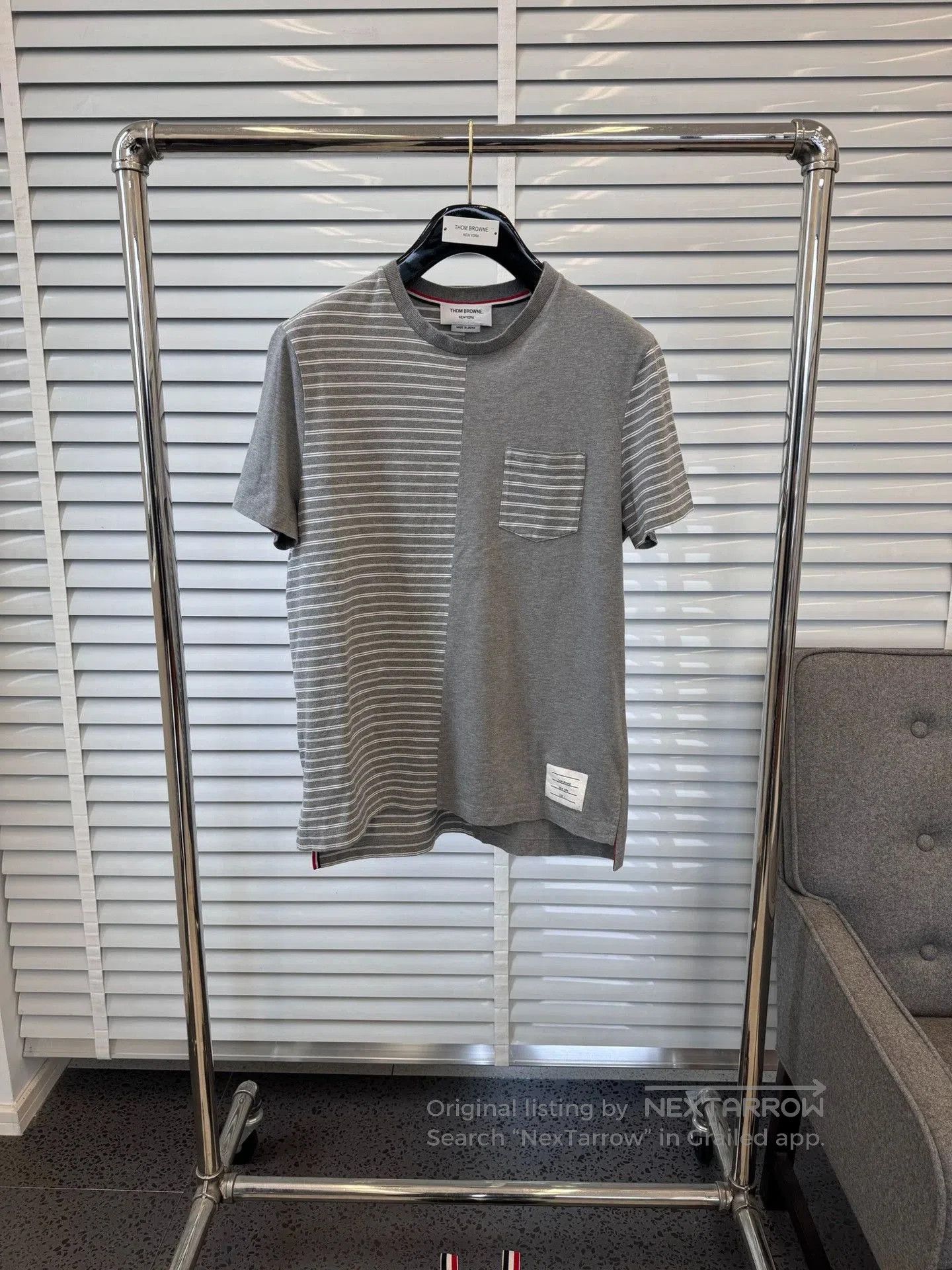 Thom Browne Thom Browne Gray Stripe Panel Short Sleeve. Size US M / EU 48-50 / 2 - 1 Thumbnail