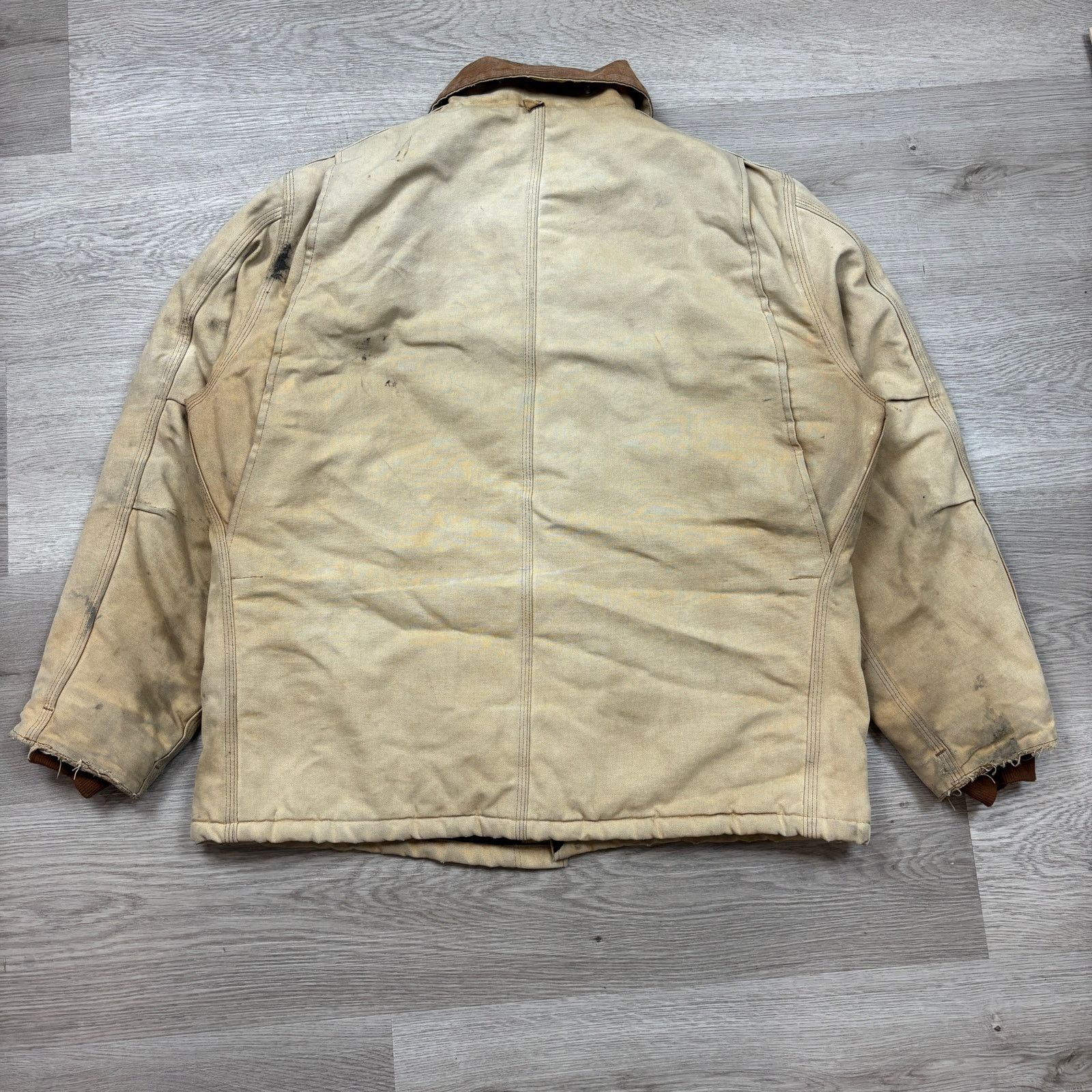 Carhartt × Vintage VTG Carhartt C03 BRN Quilt Lined Duck Canvas Chore Jacket 48 Size US XL / EU 56 / 4 - 3 Thumbnail