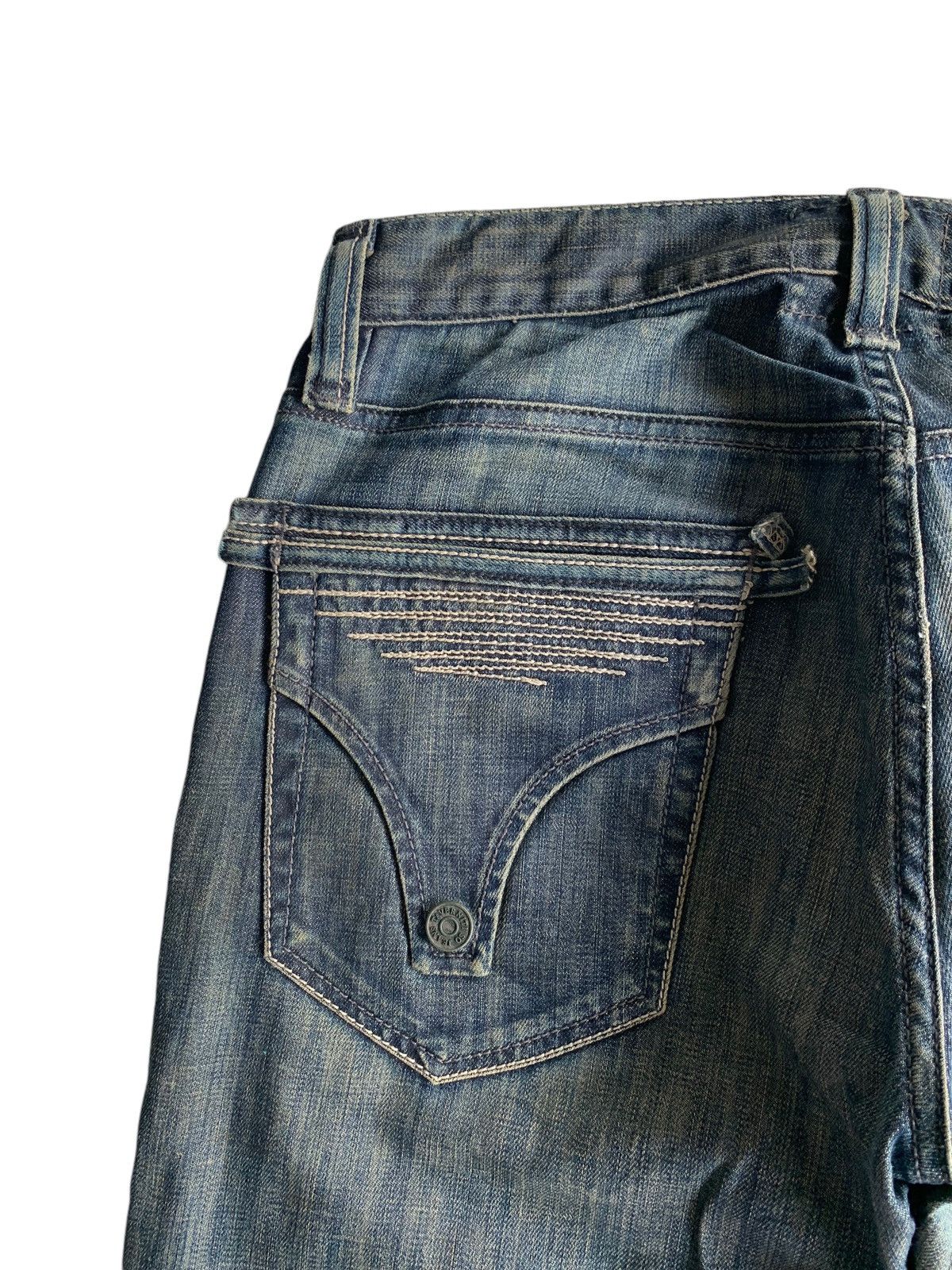 Tornado Mart FLARE Taverniti So Jeans Punk Style Distressed Denim☠️🎌 Size US 33 - 11 Thumbnail