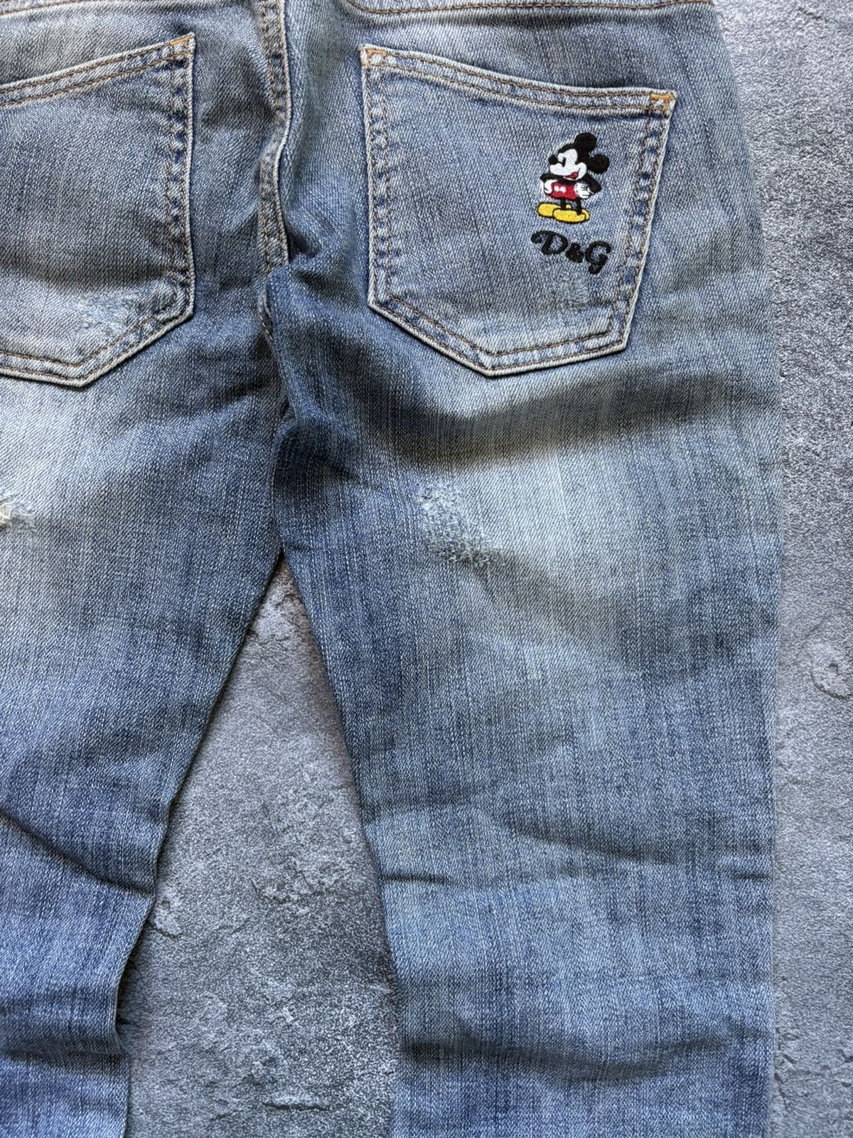 Dolce & Gabbana Vintage Dolce&Gabbana Mickey Mouse Logo Y2K Distressed Jeans Size 27" / US 4 / IT 40 - 4 Thumbnail