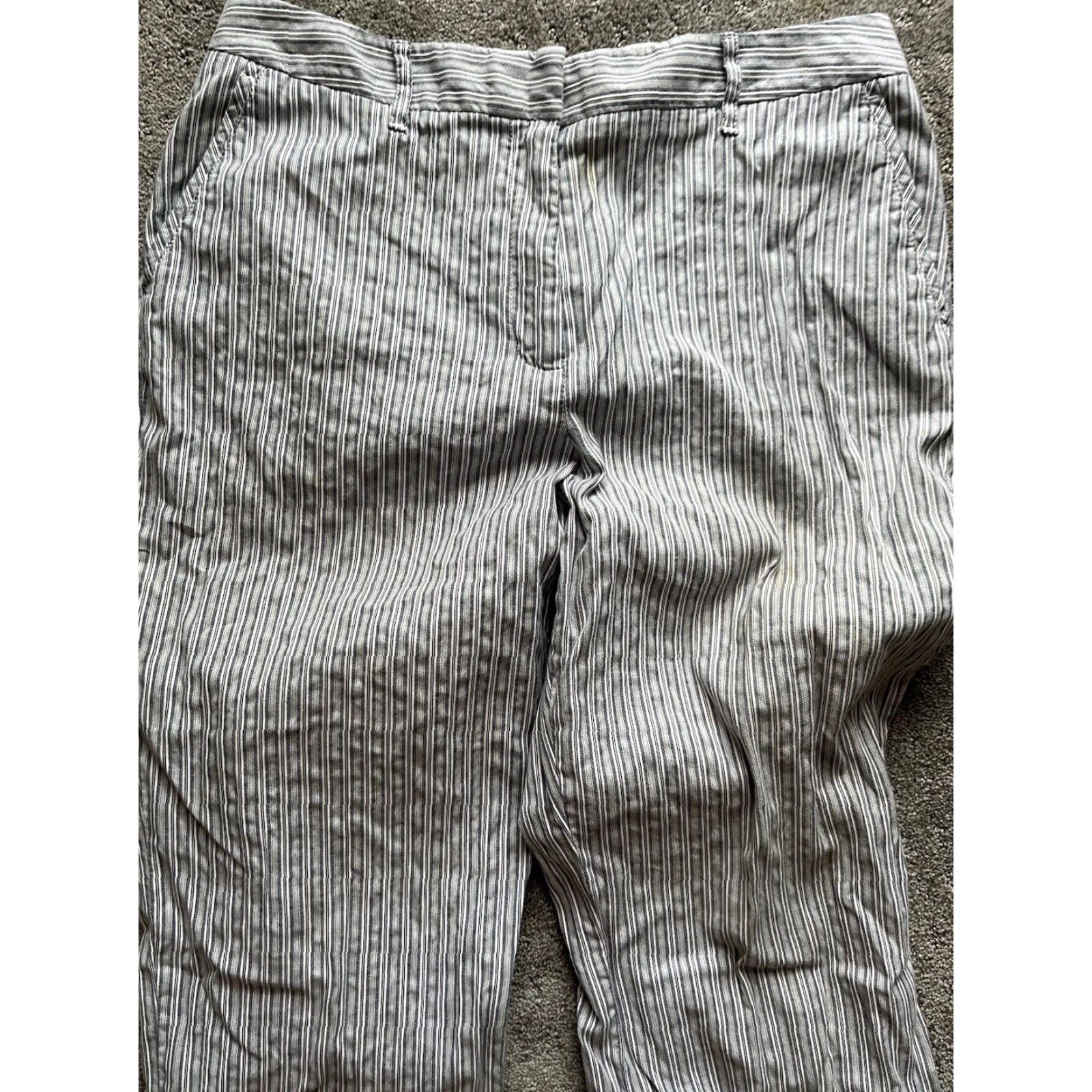 Talbots VINTAGE Talbots Women's Pants Striped Blue Casual Size 12 Stretch Size 34" / US 12 / IT 48 - 2 Thumbnail