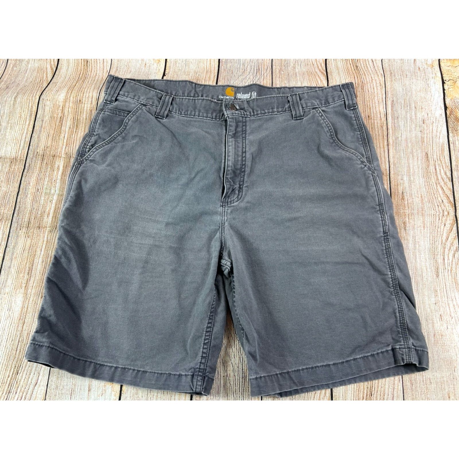 Carhartt Mens Carhartt Cargo Shorts Cotton Stretch Relaxed Fit Gray 40 Casual Workwear Cargo Pocket Inseam 9 in Size US 40 / EU 56 - 2 Thumbnail