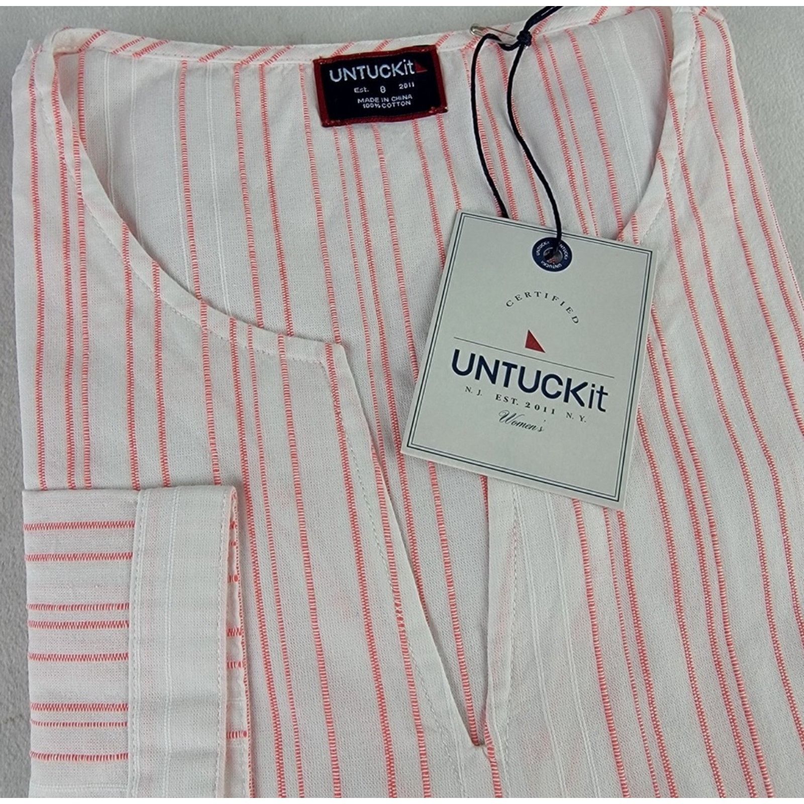 UNTUCKit Untuckit New Durfort Cotton Tunic Blouse Top Size 16 Size XXL / US 16-18 / IT 52-54 - 2 Thumbnail