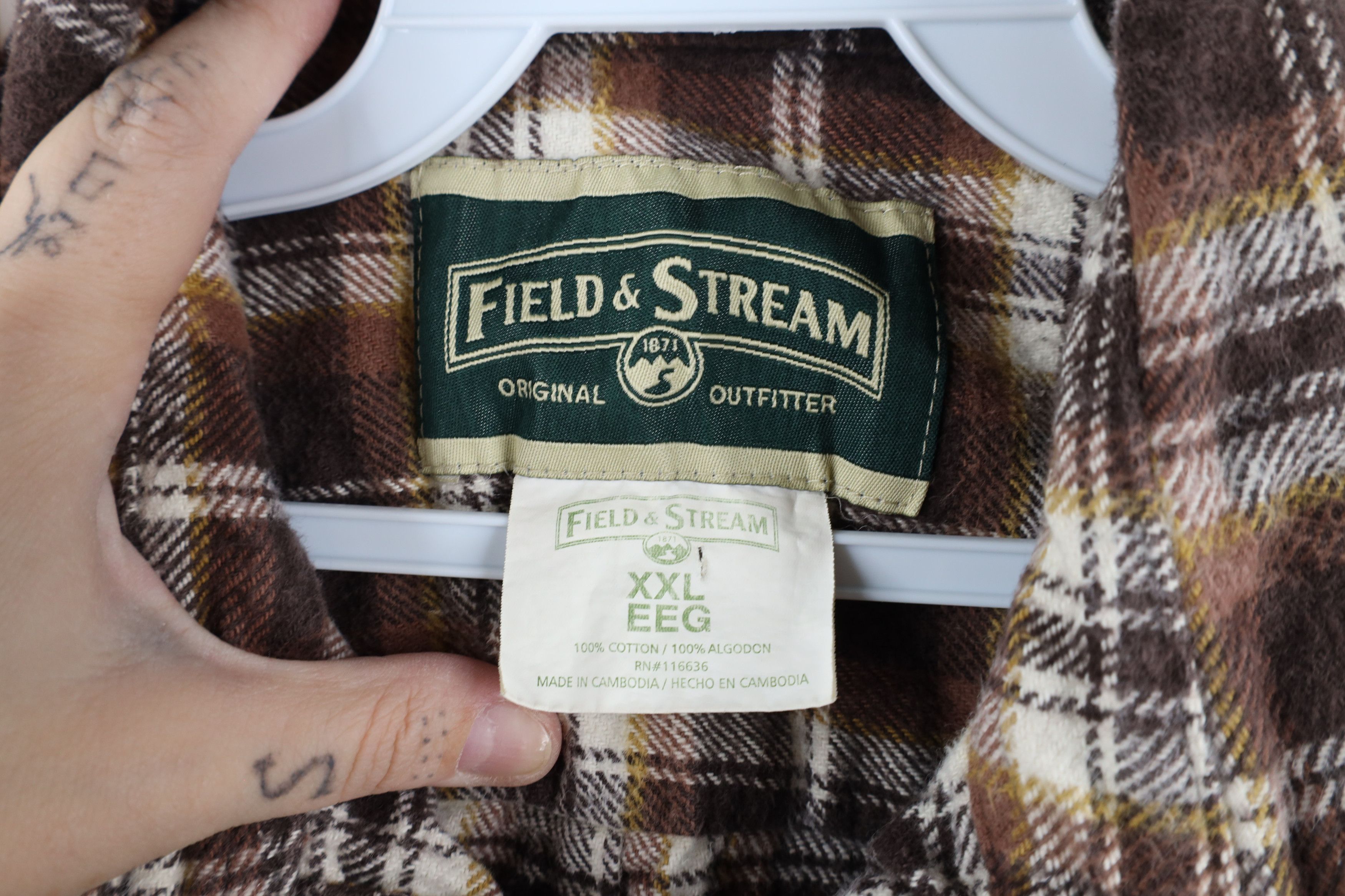 Vintage Vintage 90s Streetwear Heavyweight Button Shirt Brown Plaid Size US XXL / EU 58 / 5 - 5 Thumbnail