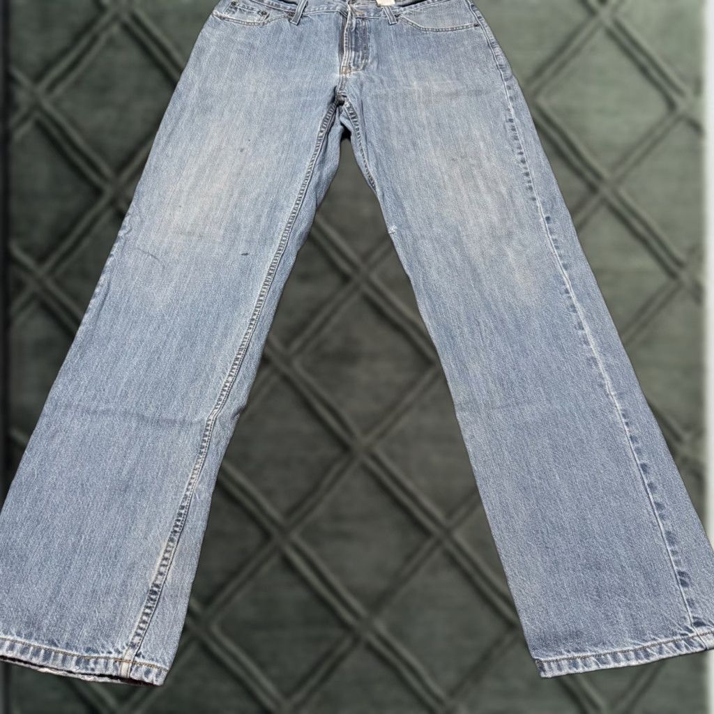 Stetson VINTAGE Stetson Jeans Men's Light Wash Denim Classic Straight Zip Fly 35X36 Blue Men Jeans 35x36 Vintage Cowboy 90s Western Mens Size US 35 - 1 Thumbnail