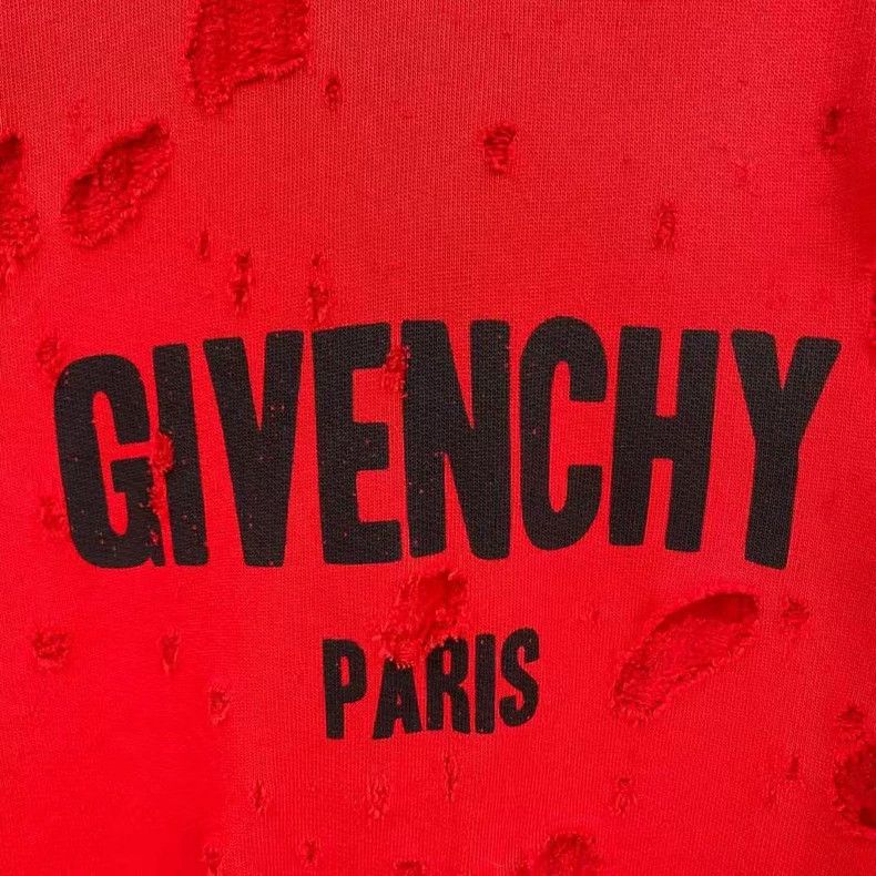 Givenchy Givenchy Red Big Destruction Hoodie Size US S / EU 44-46 / 1 - 5 Thumbnail