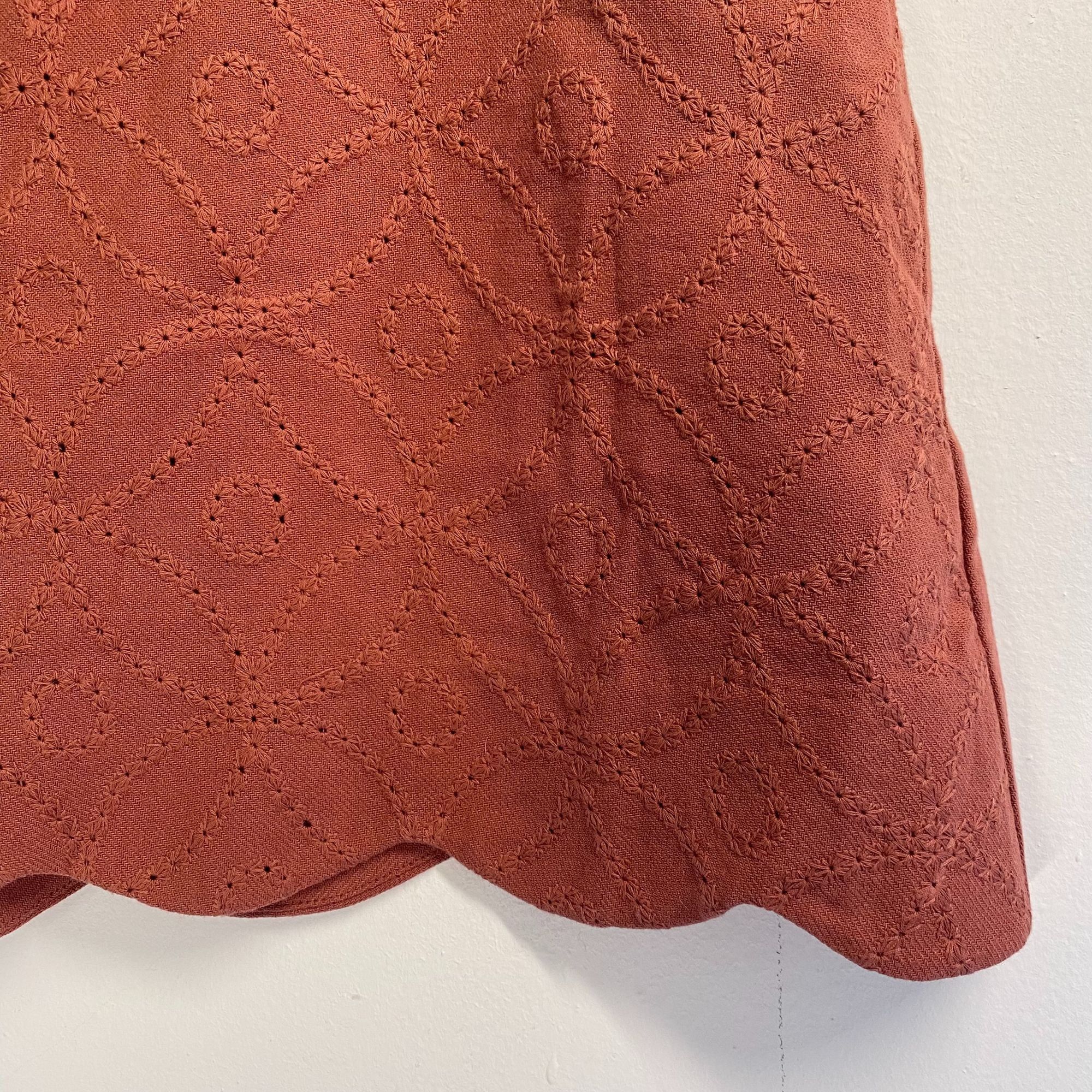 Other Altar'd State Rust Scalloped Hem Embroidered Skirt Size Larg Size 32" / US 10 / IT 46 - 7 Thumbnail