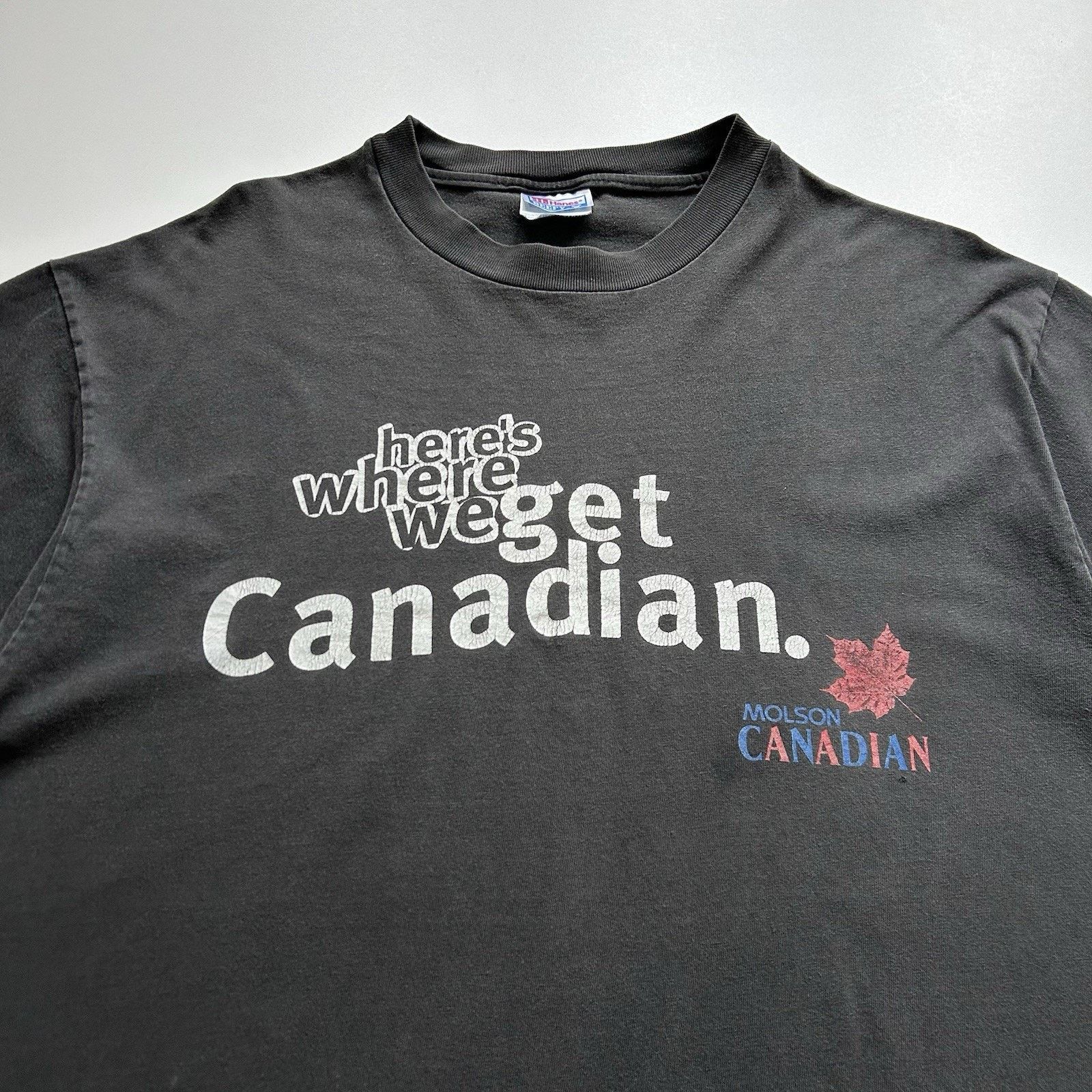 Hanes Vintage Molson Canadian T Shirt XL 90s Hanes Beefy T Faded Size US XL / EU 56 / 4 - 2 Thumbnail
