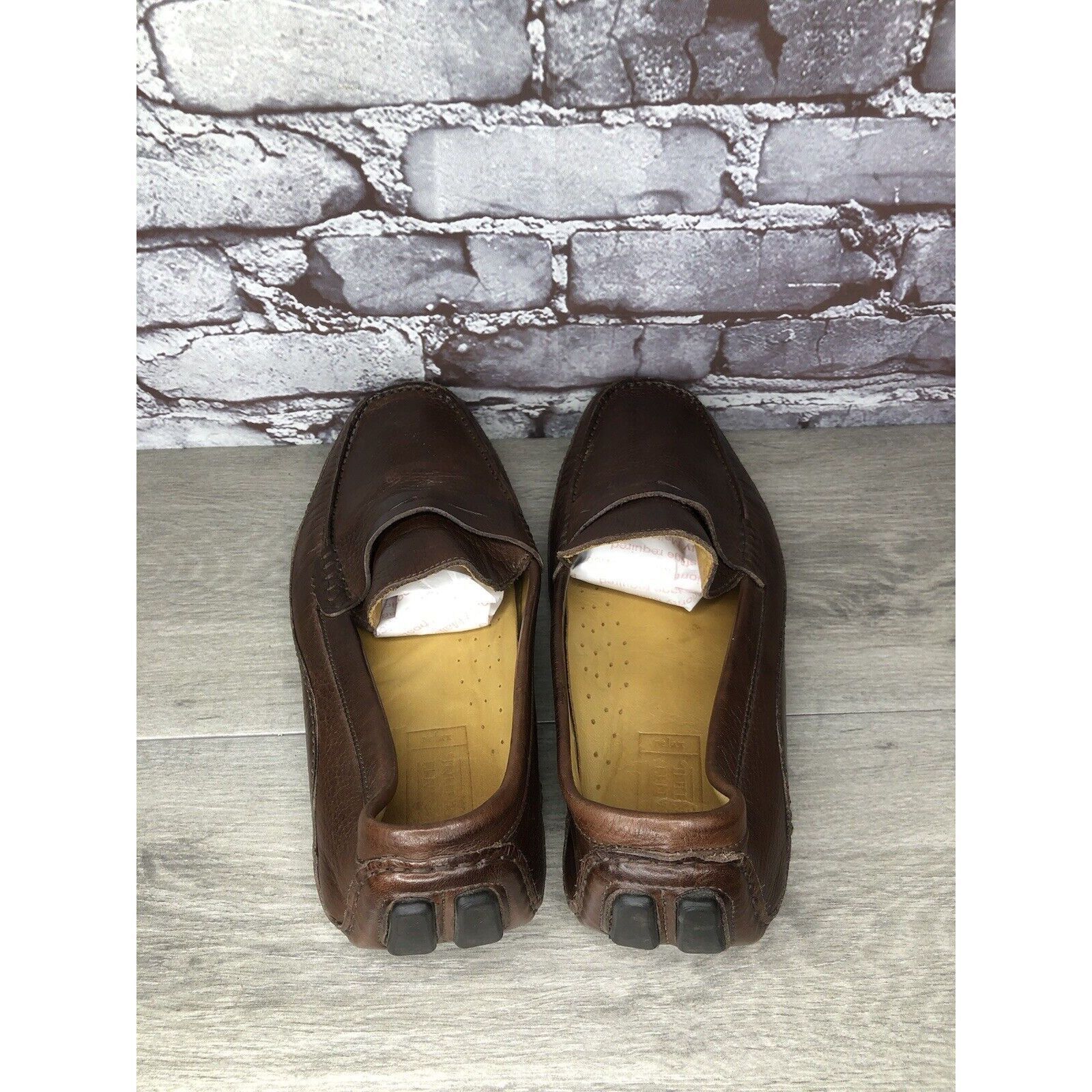 Mercanti Fiorentini Mercanti Fiorentini Relax Brown Leather Driving Penny Loafer Size US 13 / EU 46 - 14 Thumbnail