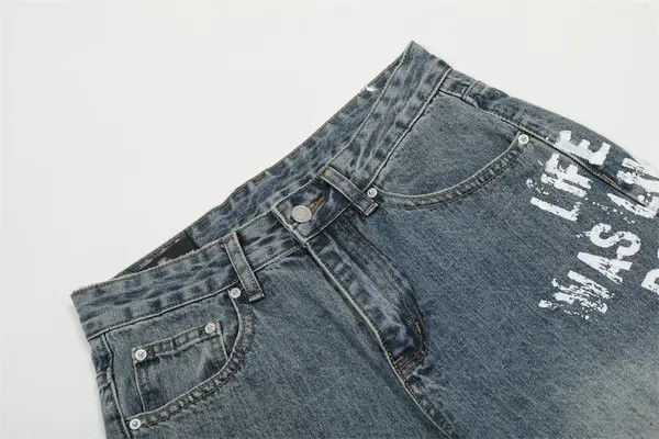 VIBE American street hip-hop trend loose letter print jeans Size US 32 / EU 48 - 4 Thumbnail
